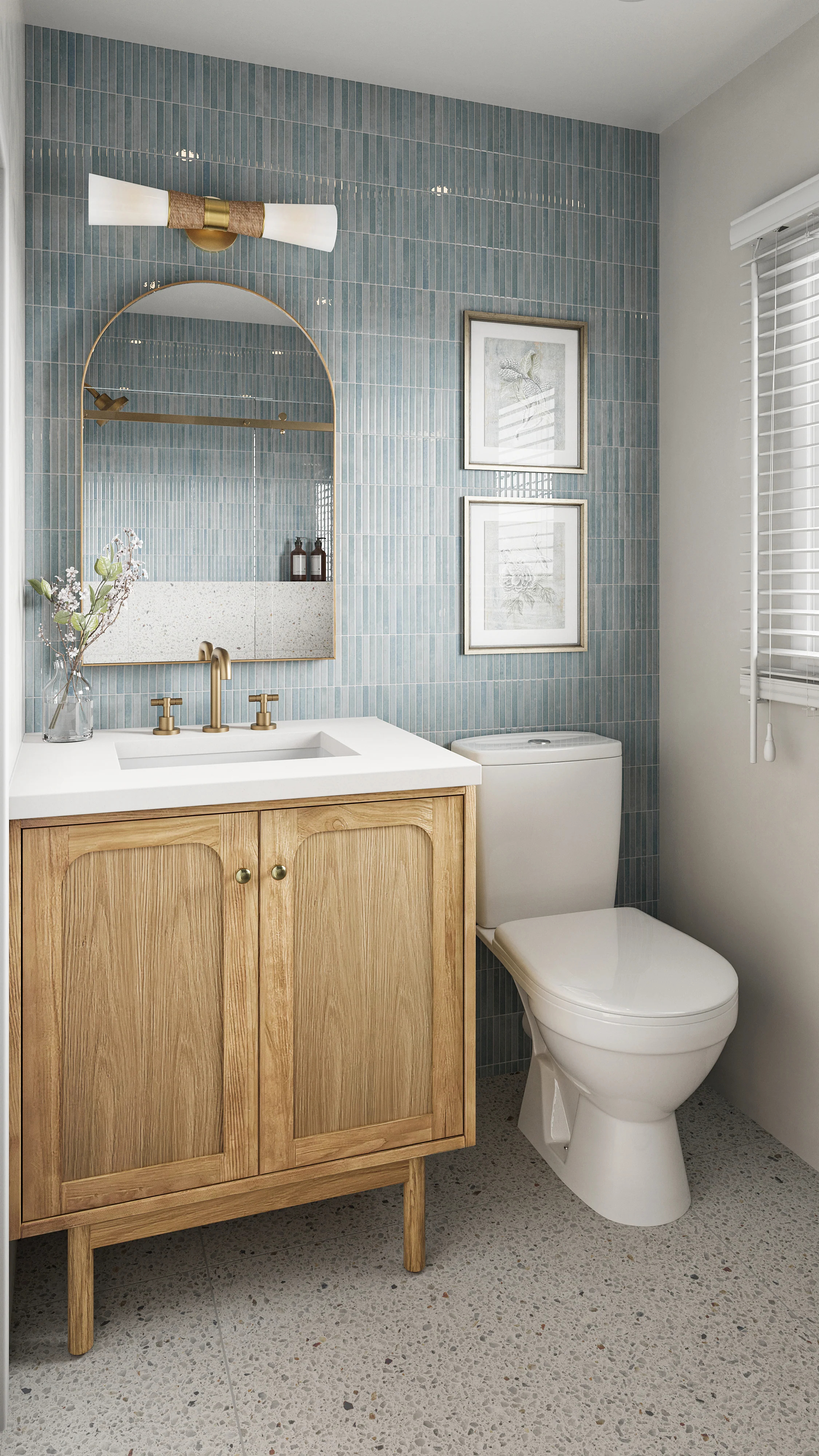 Miley 4.5 x 9.1 Glossy Porcelain Tile in Water - Image 10