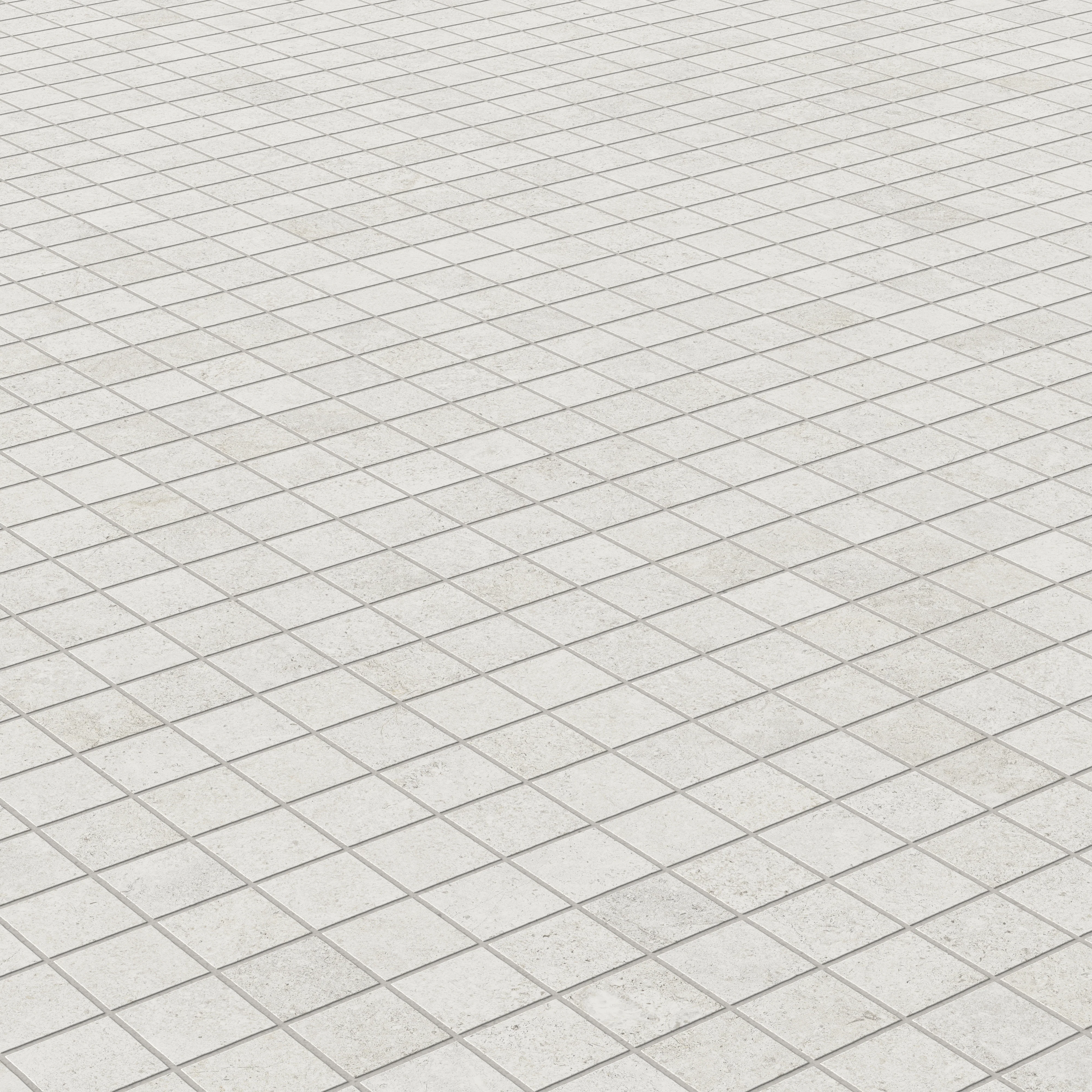 Adeline 1.5 x 1.5 Matte Porcelain Mosaic Tile in White Sand - Image 3