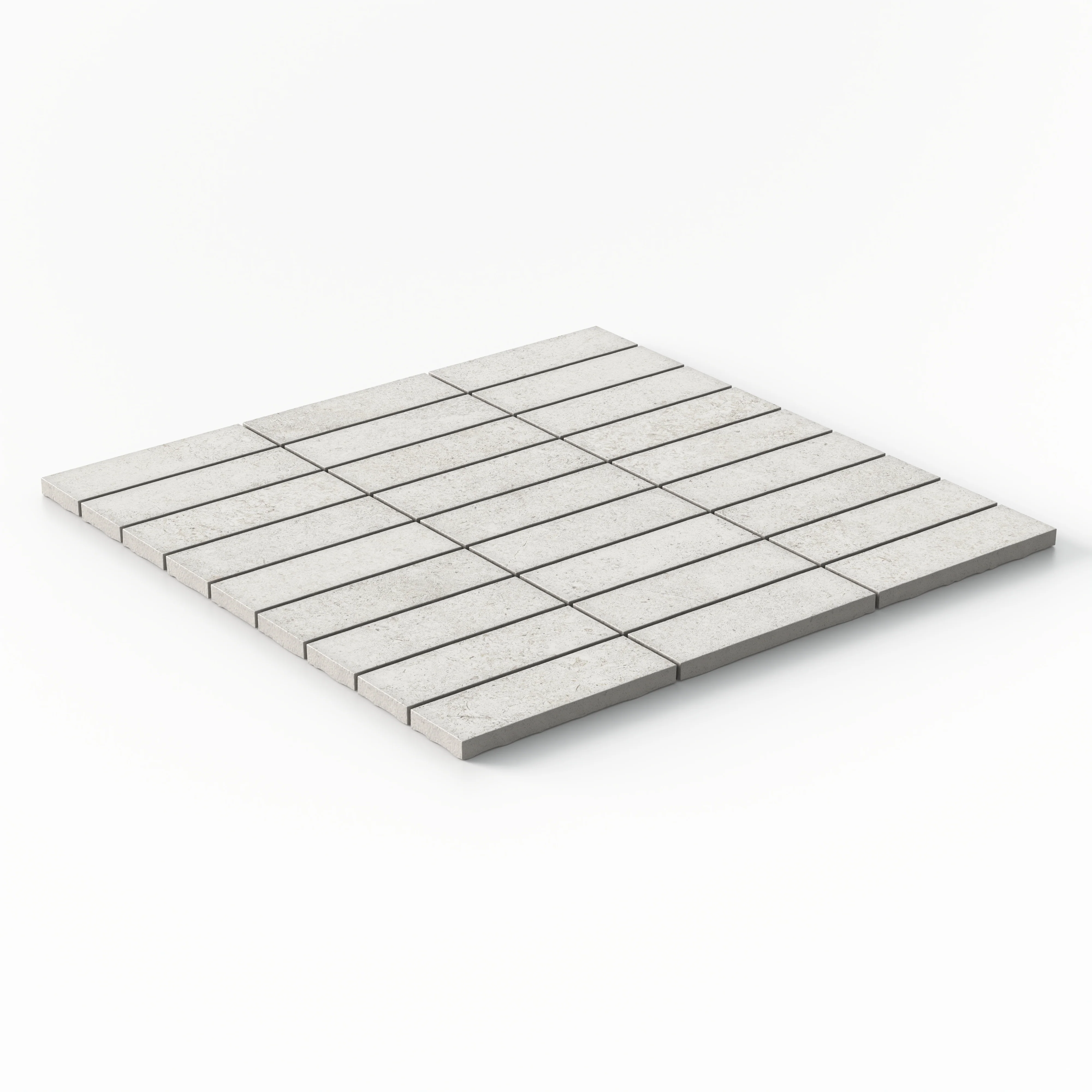 Adeline 1 x 4 Matte Porcelain Mosaic Tile in White Sand - Image 4