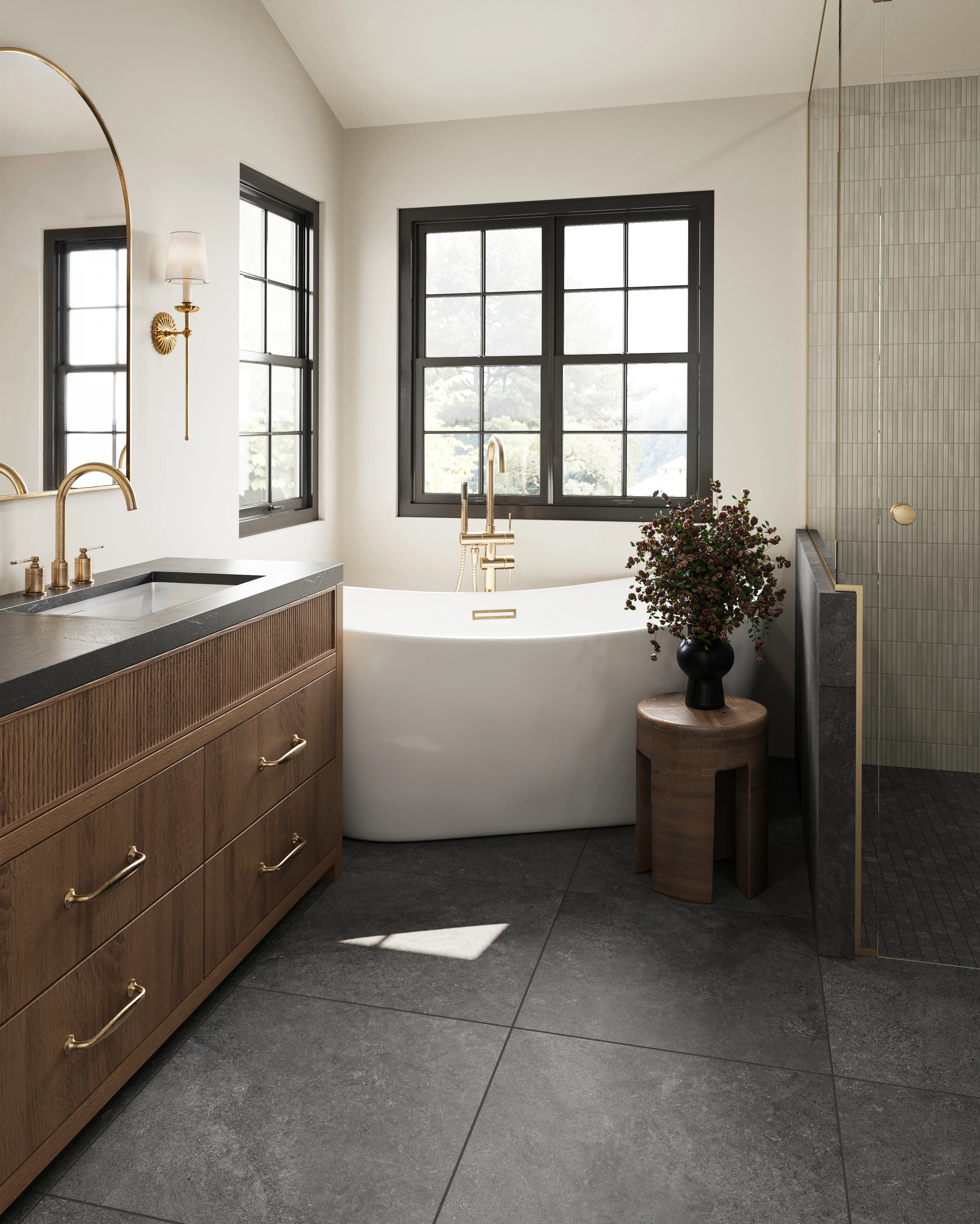 Adeline 24 x 24 Matte Porcelain Tile in Midnight - Image 6