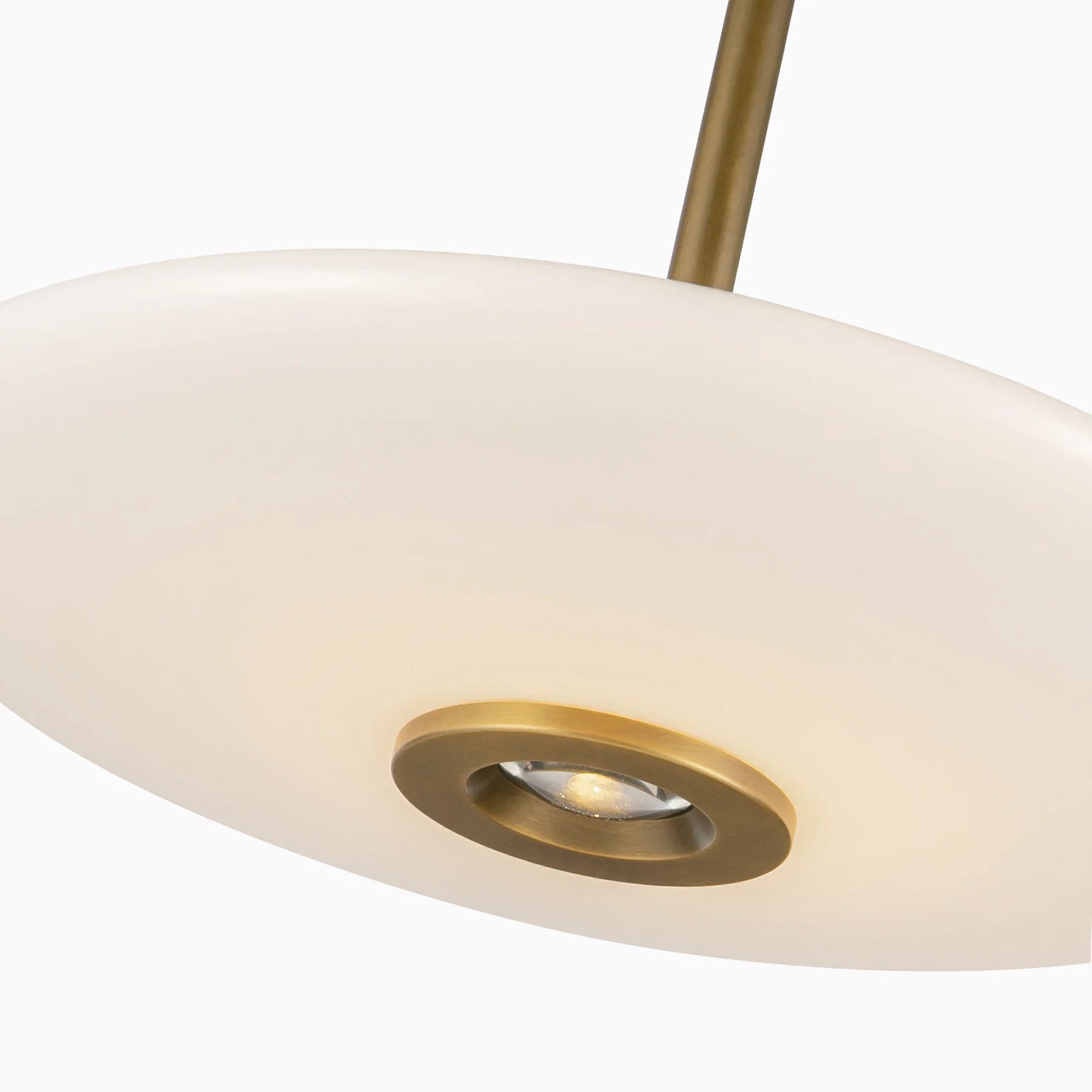 Adler 17" LED Pendant in Vintage Brass/Glossy Opal Glass, Universal Voltage - Image 5
