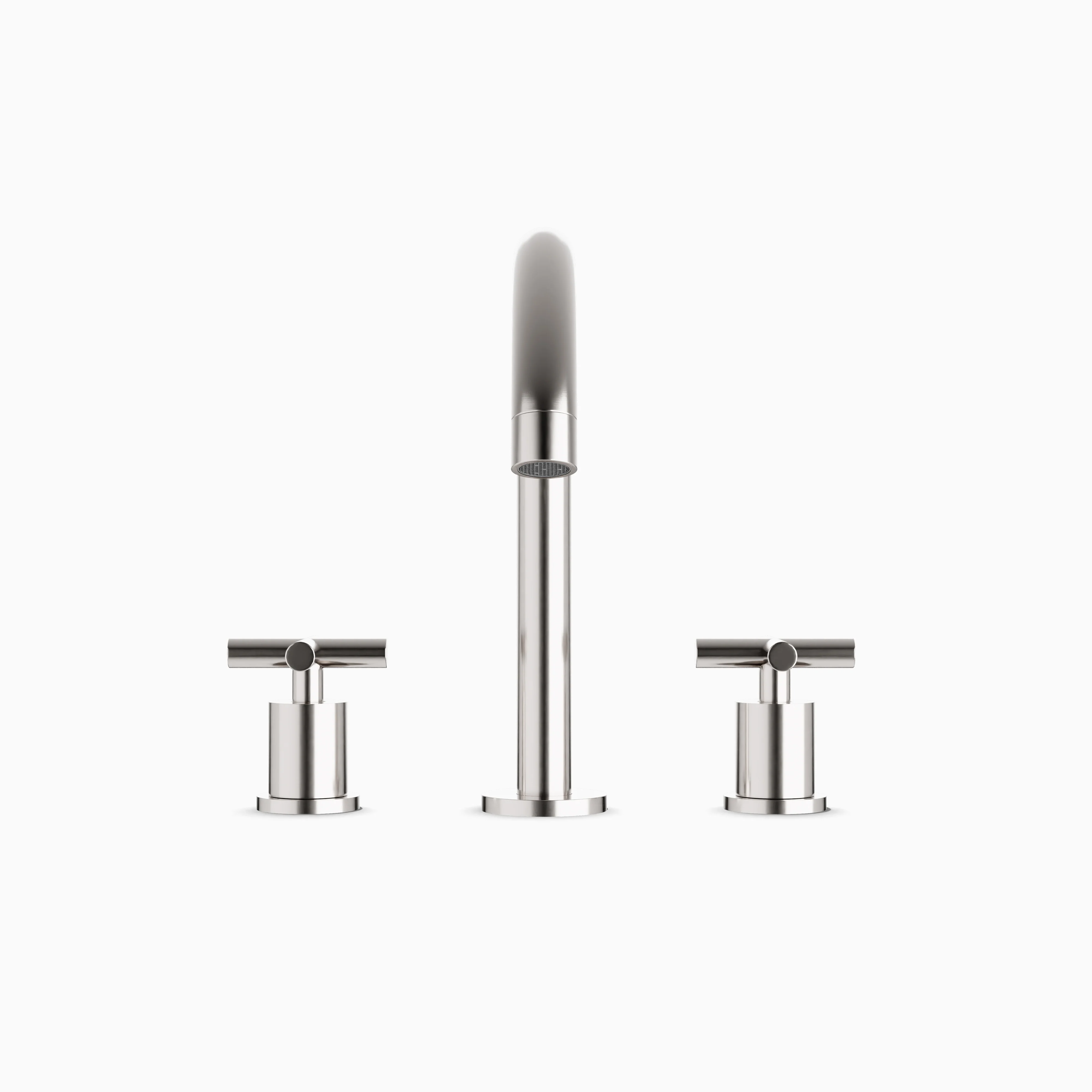 Alder 8" Widespread Bathroom Faucet With Arc Spout & Cross Handles in Brushed Nickel - Image 2