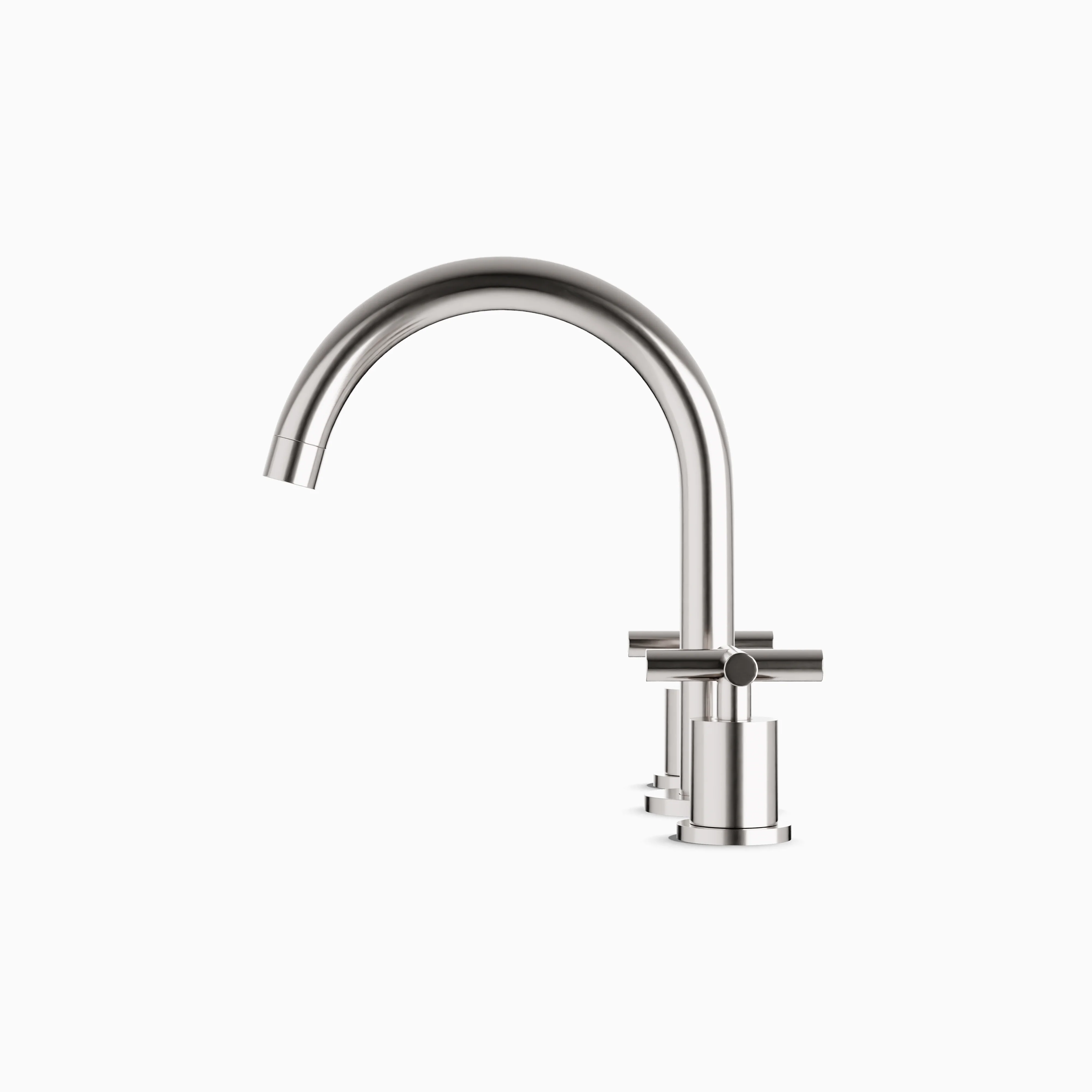 Alder 8" Widespread Bathroom Faucet With Arc Spout & Cross Handles in Brushed Nickel - Image 3