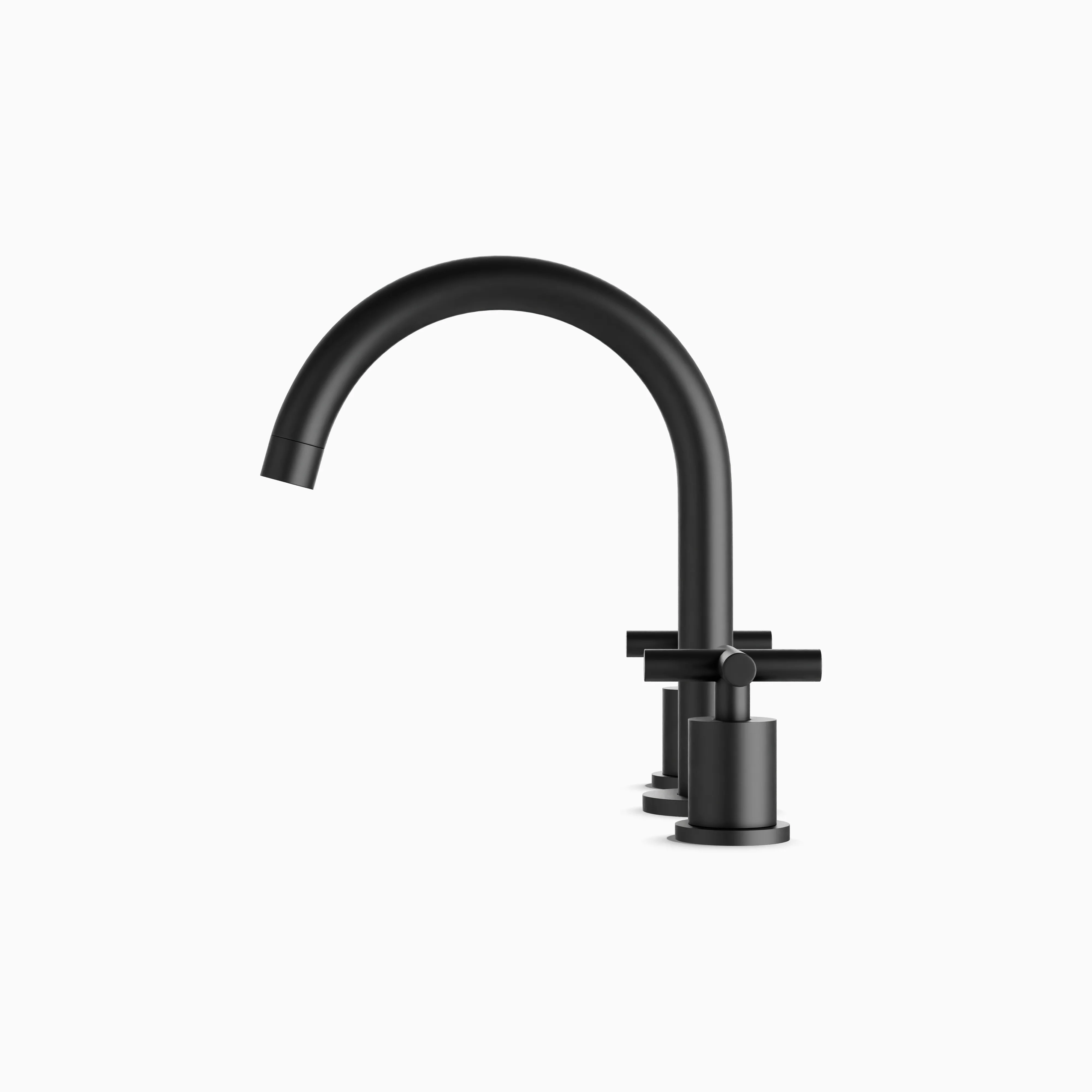 Alder 8" Widespread Bathroom Faucet With Arc Spout & Cross Handles in Matte Black - Image 3