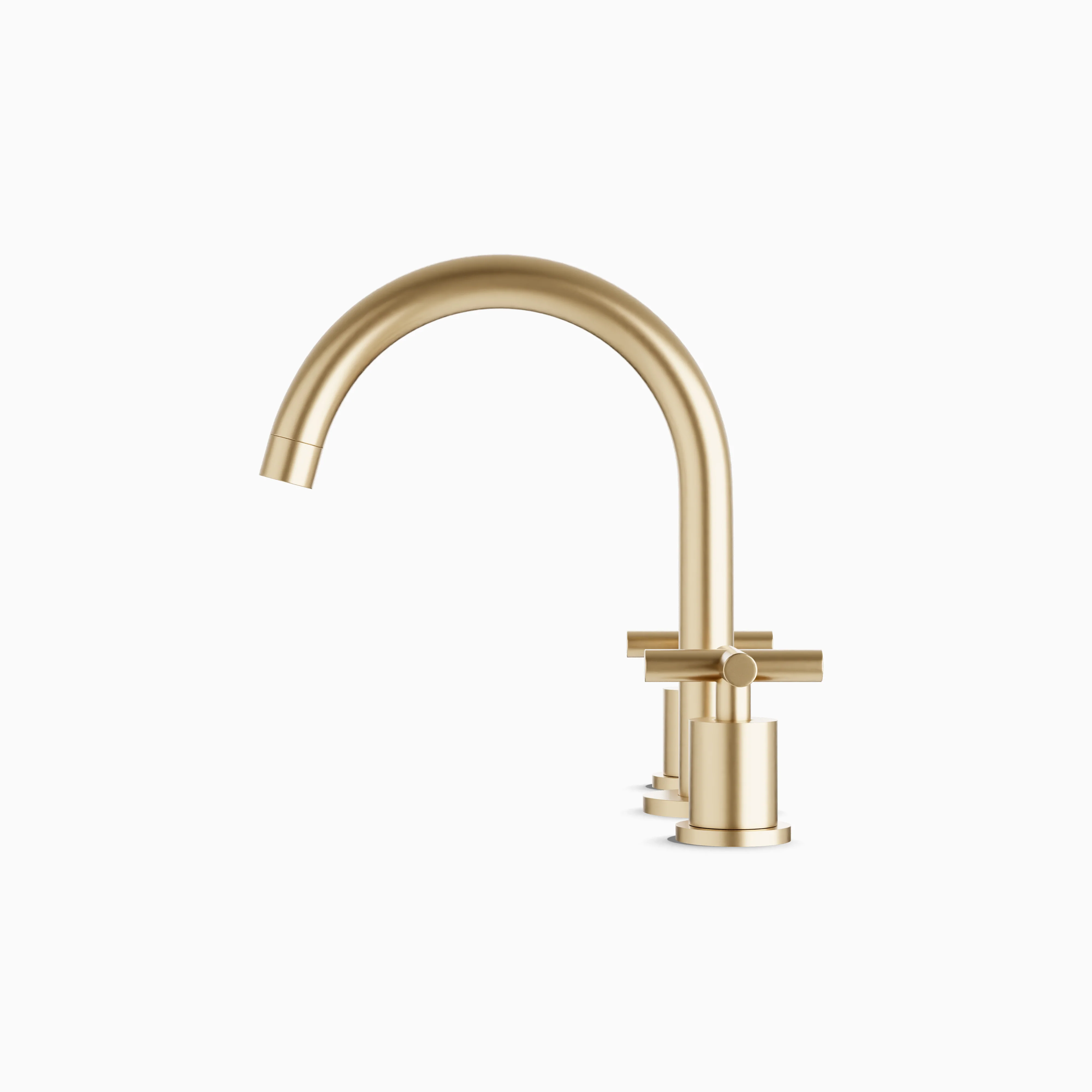 Alder 8" Widespread Bathroom Faucet With Arc Spout & Cross Handles in Satin Brass - Image 3
