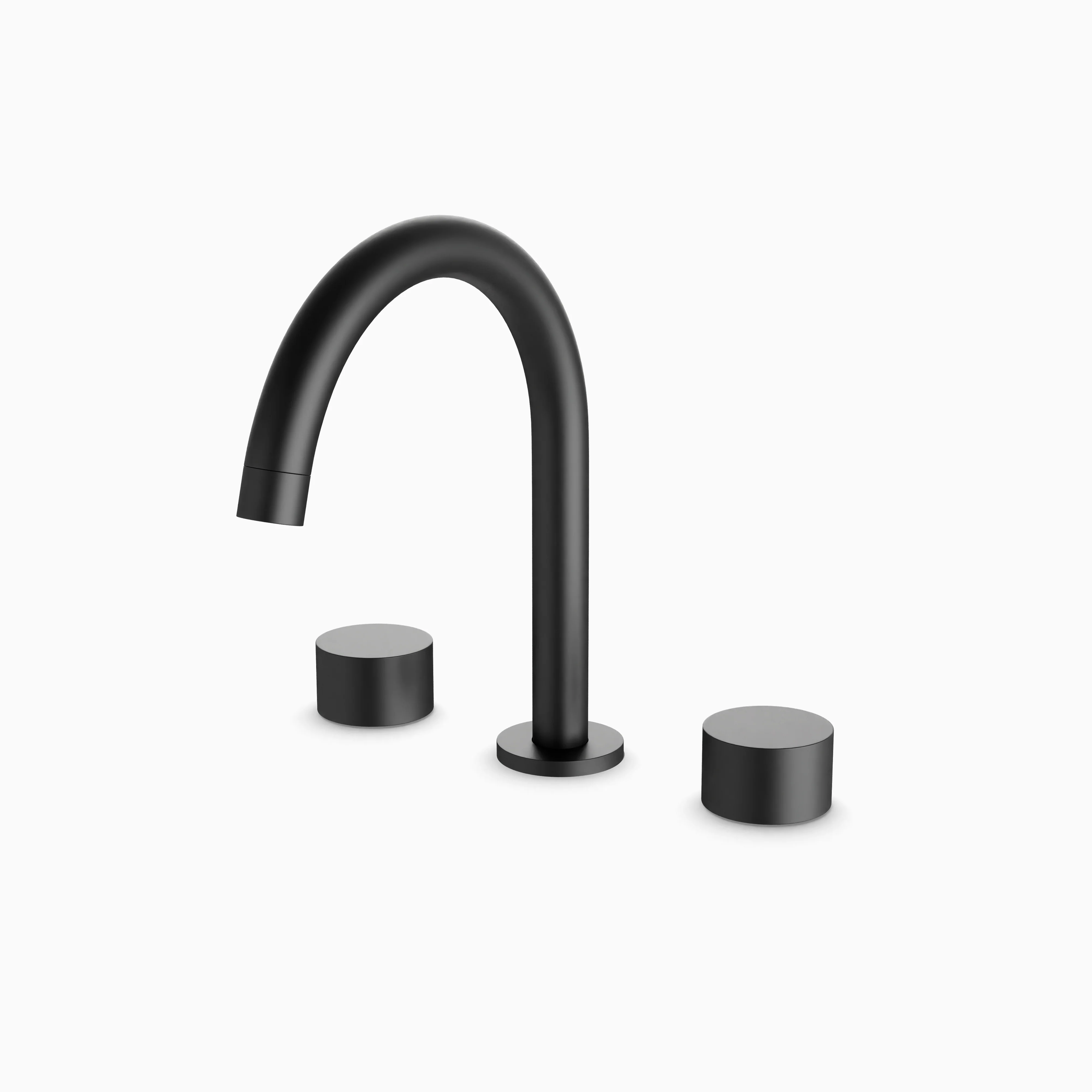 Alder 8" Widespread Bathroom Faucet With Arc Spout & Disc Handles in Matte Black