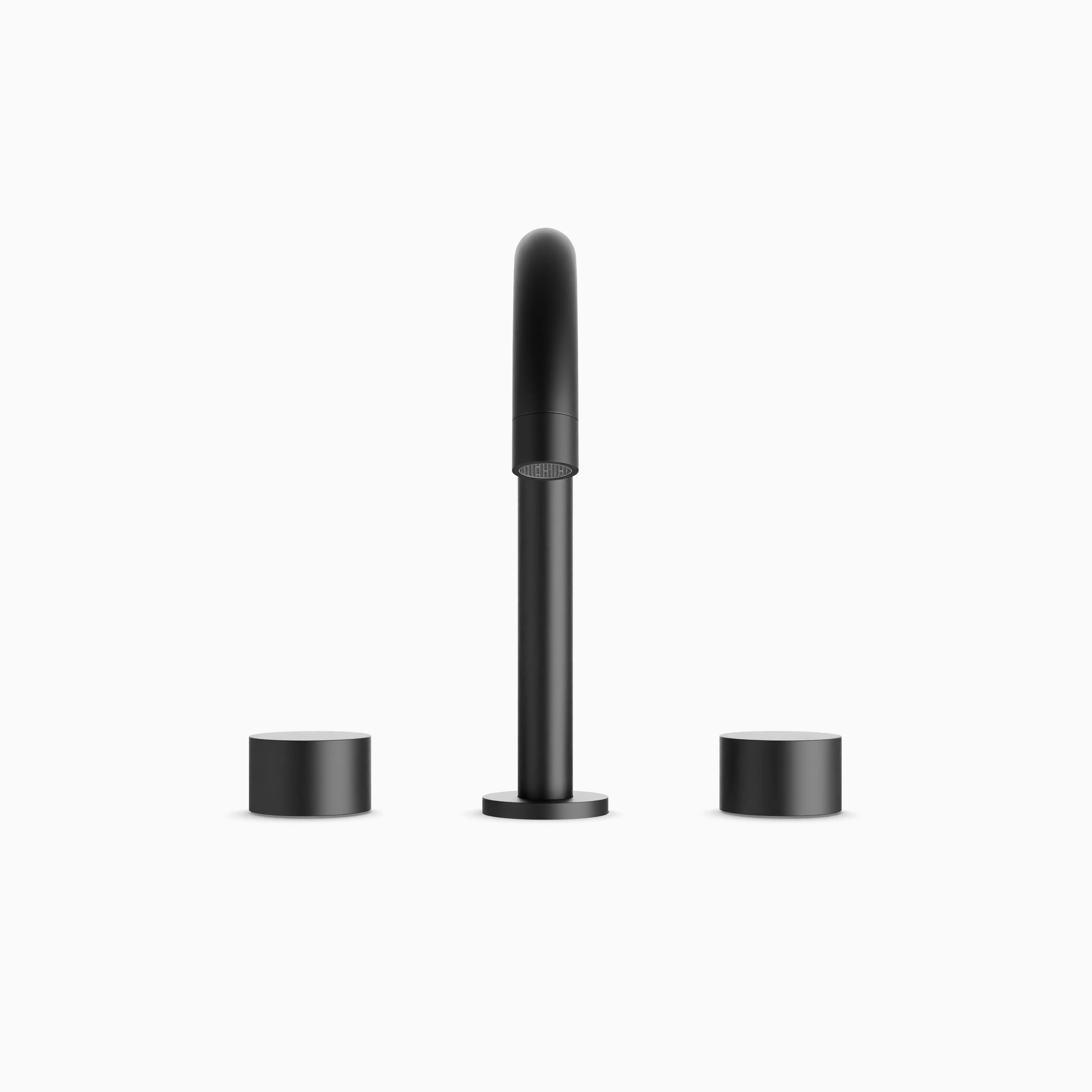 Alder 8" Widespread Bathroom Faucet With Arc Spout & Disc Handles in Matte Black - Image 2