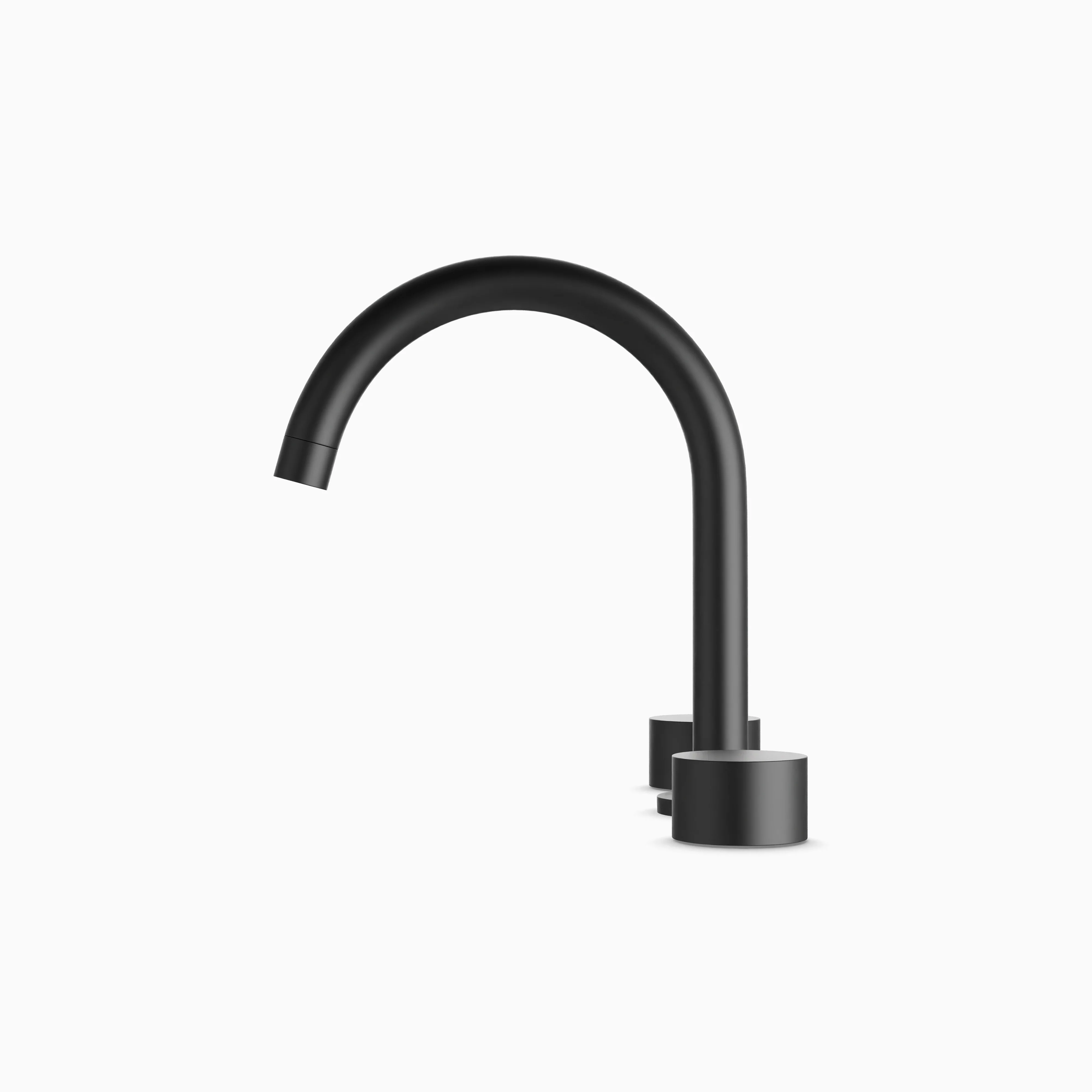 Alder 8" Widespread Bathroom Faucet With Arc Spout & Disc Handles in Matte Black - Image 3