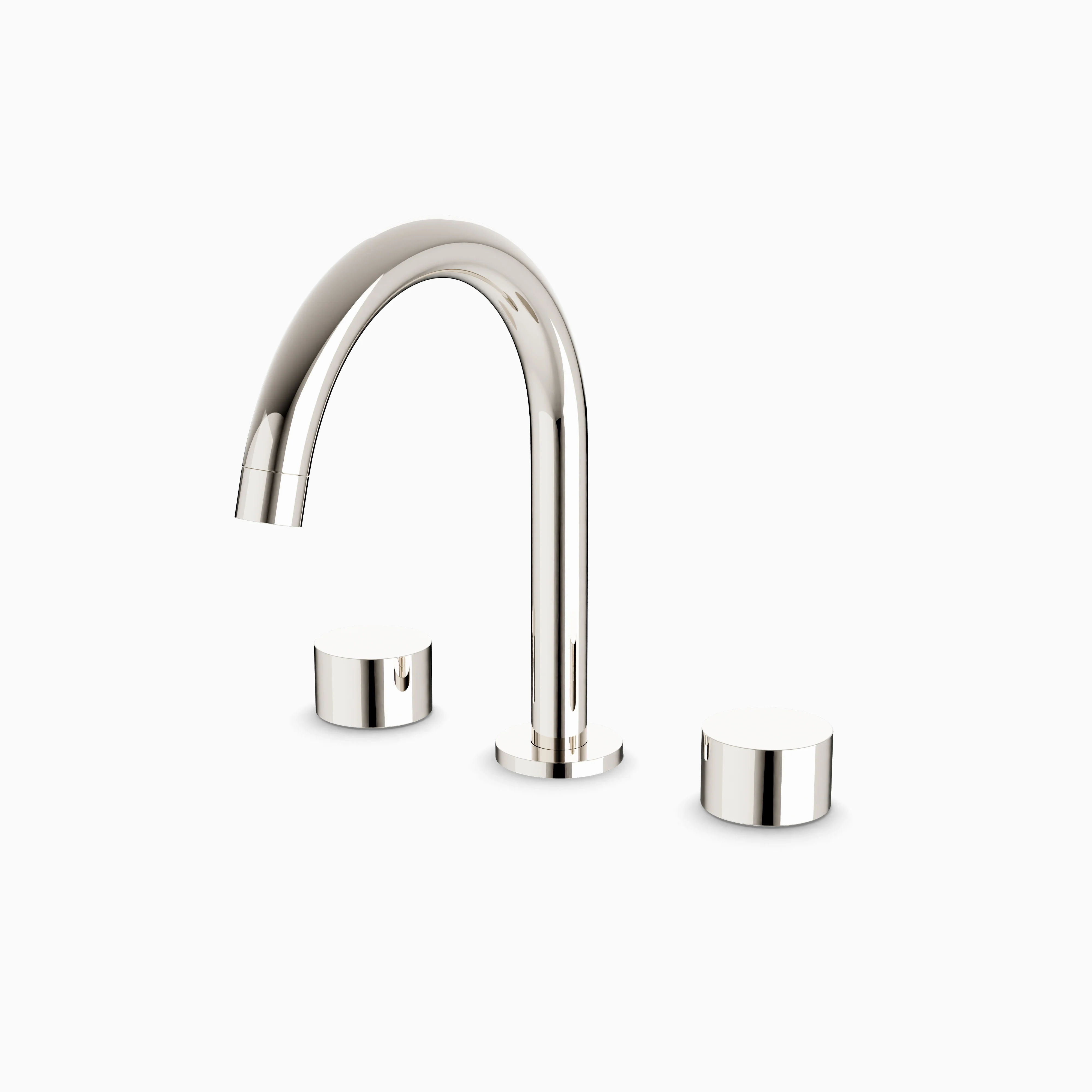 Alder 8" Widespread Bathroom Faucet With Arc Spout & Disc Handles in Polished Nickel