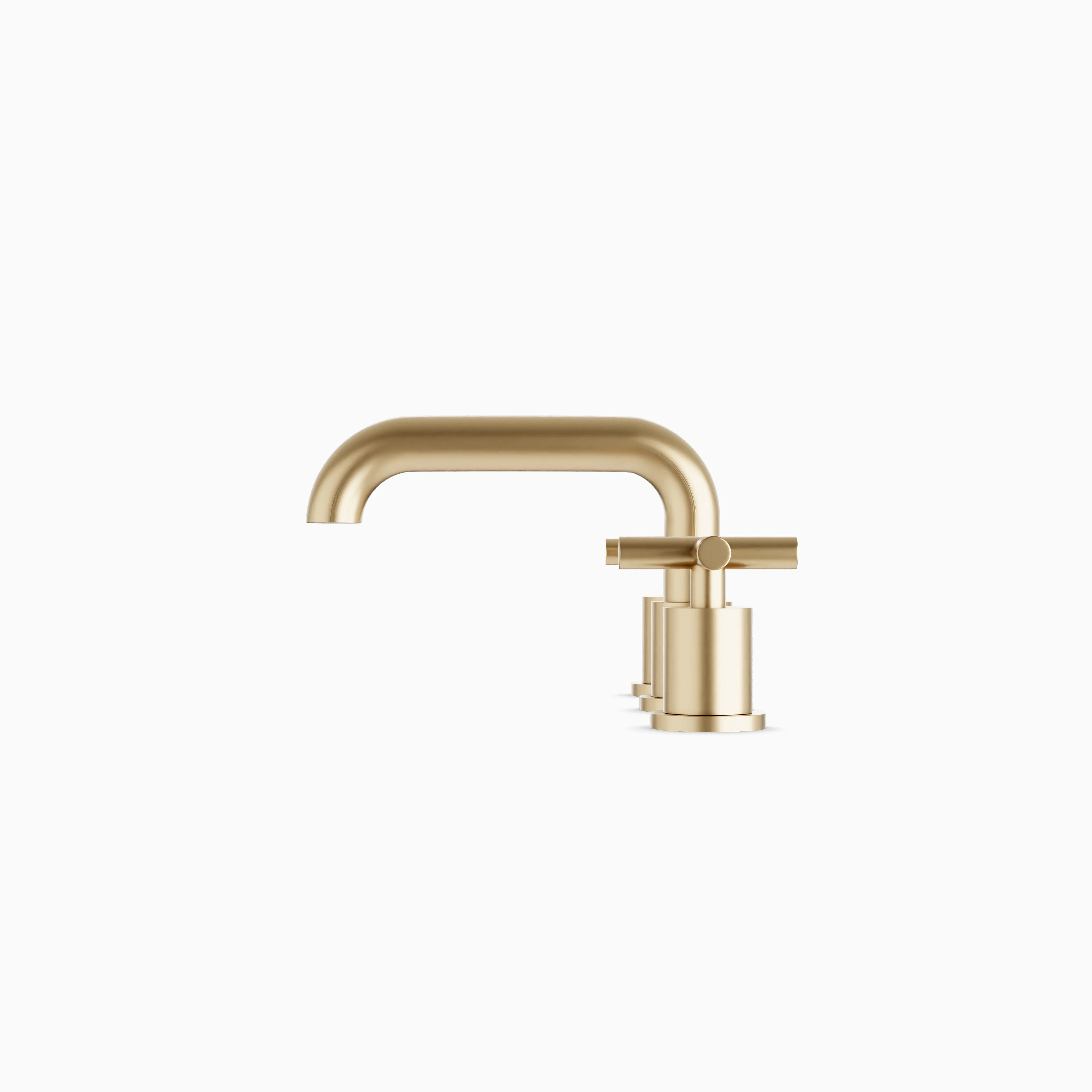 Alder 8" Widespread Bathroom Faucet With Low Spout & Cross Handles in Satin Brass - Image 3