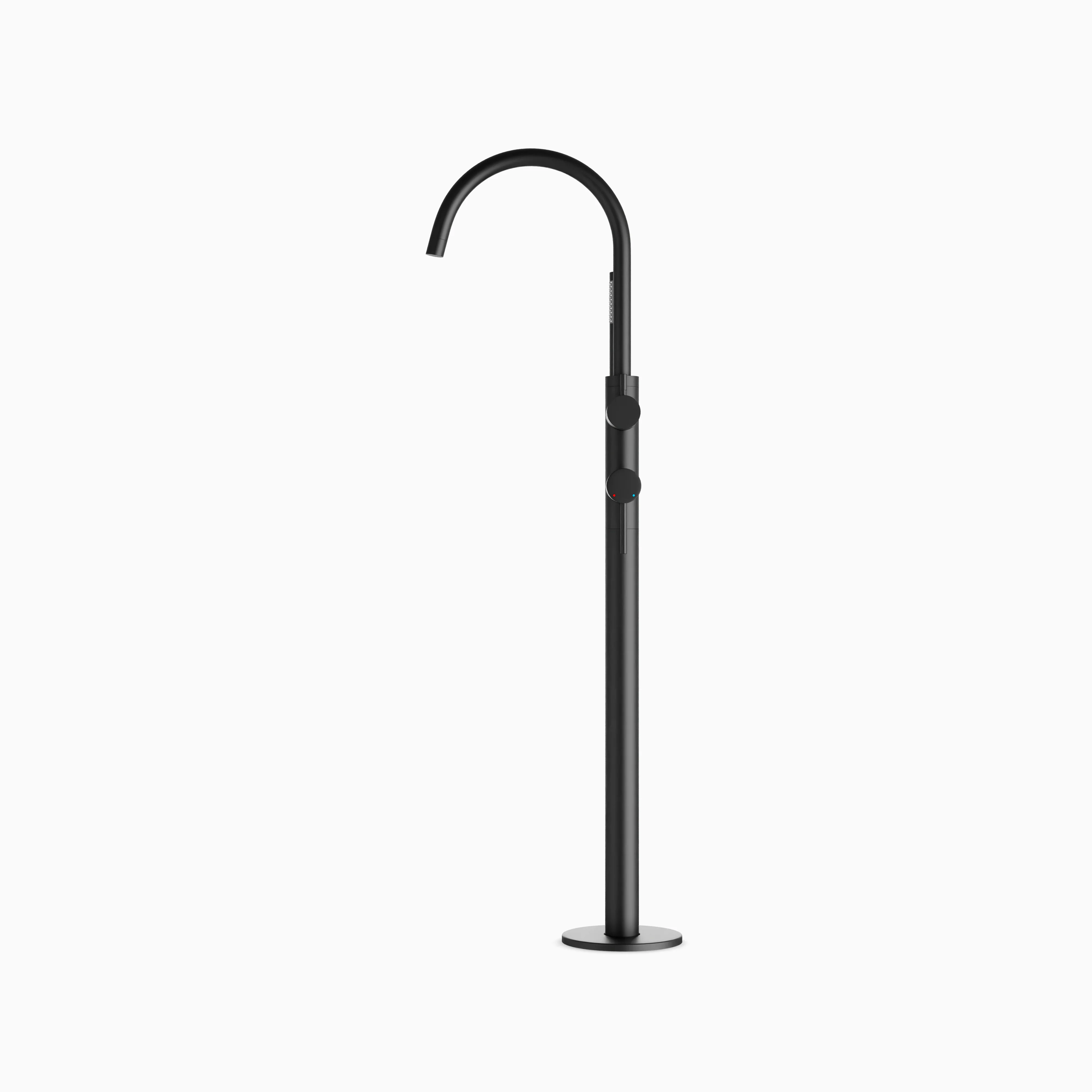 Alder Floor Mount Tub Filler Trim Kit with Hand Shower in Matte Black - Image 3