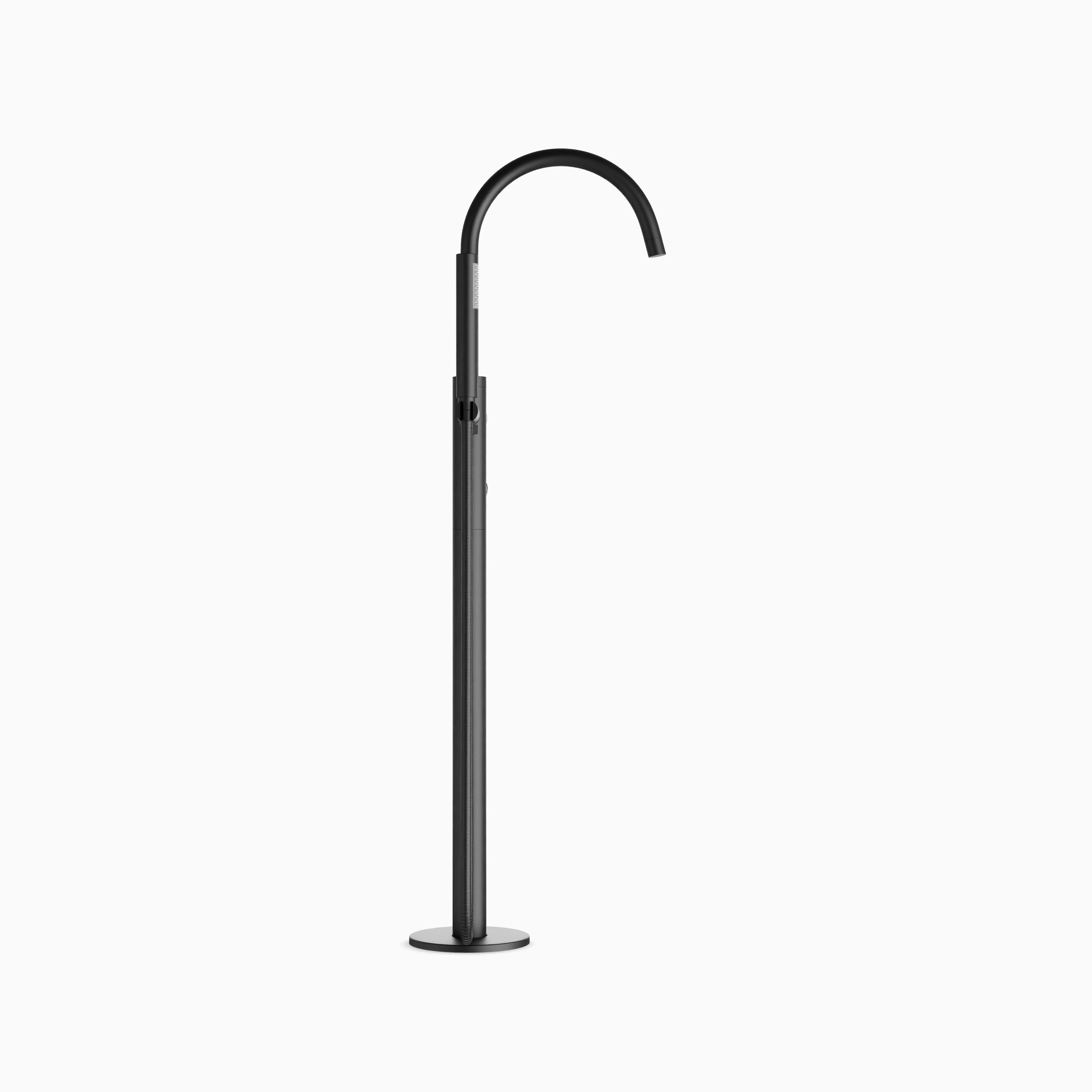 Alder Floor Mount Tub Filler Trim Kit with Hand Shower in Matte Black - Image 4