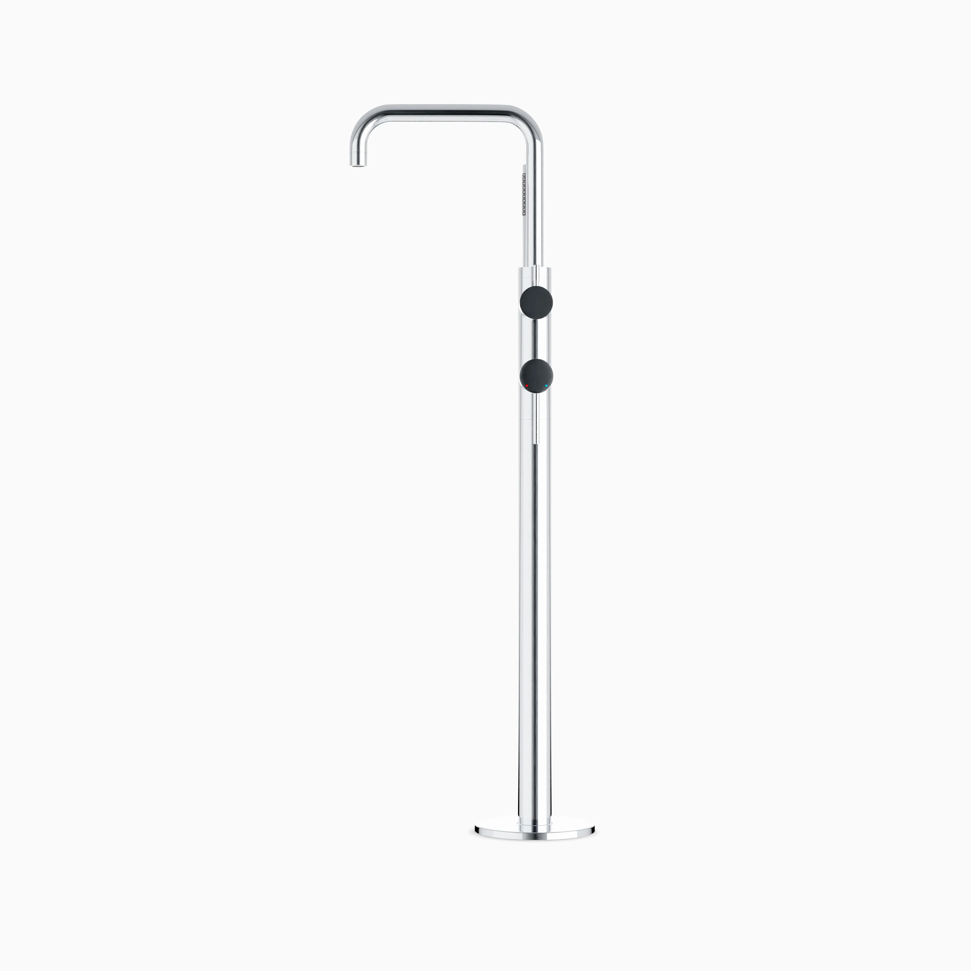 Alder Floor Mount Tub Filler Trim Kit with Low Spout & Hand Shower in Chrome - Image 3