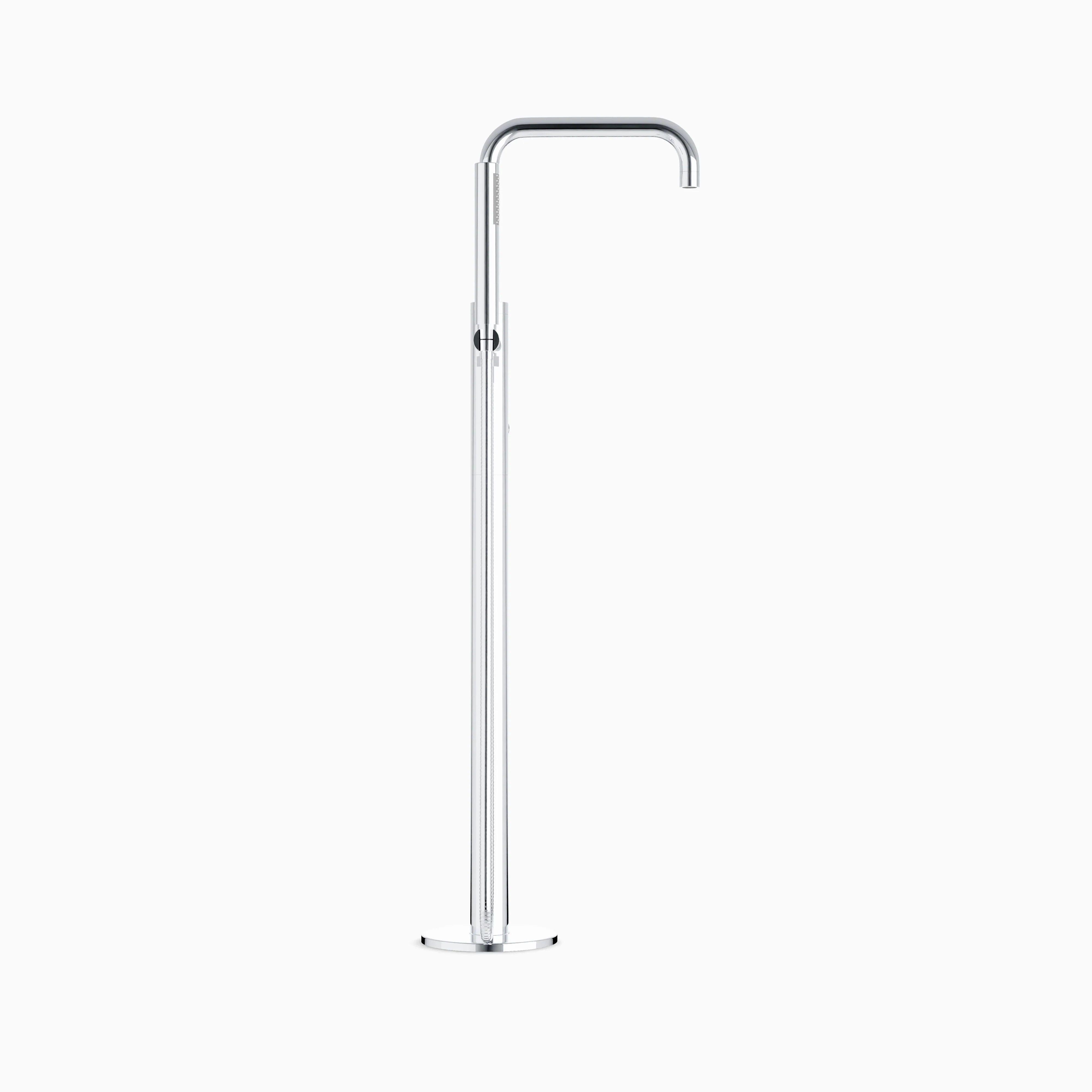 Alder Floor Mount Tub Filler Trim Kit with Low Spout & Hand Shower in Chrome - Image 4