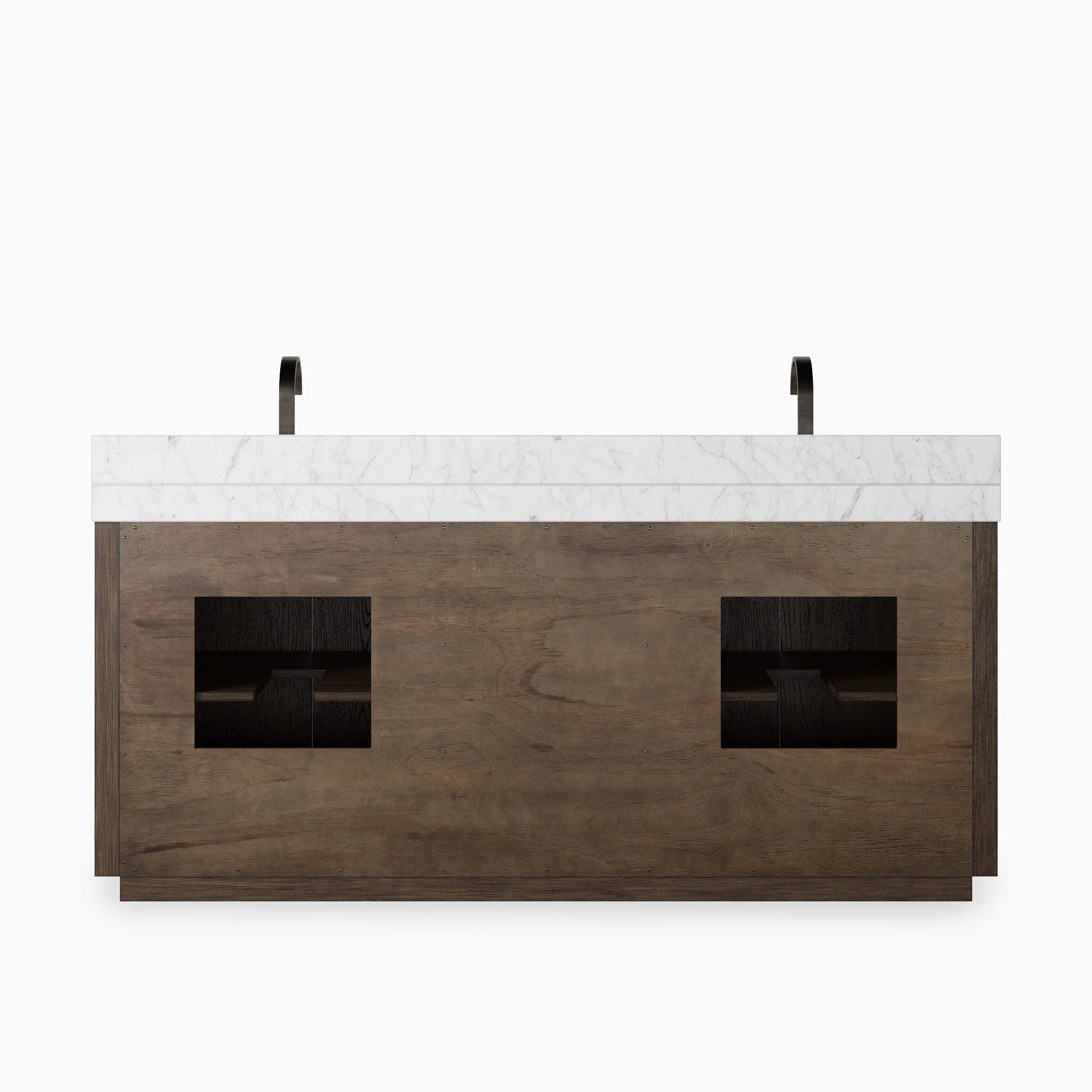 Alisa 72" Double Vanity in Satin Espresso Oak Veneer with Carrara Marble Top - Image 5