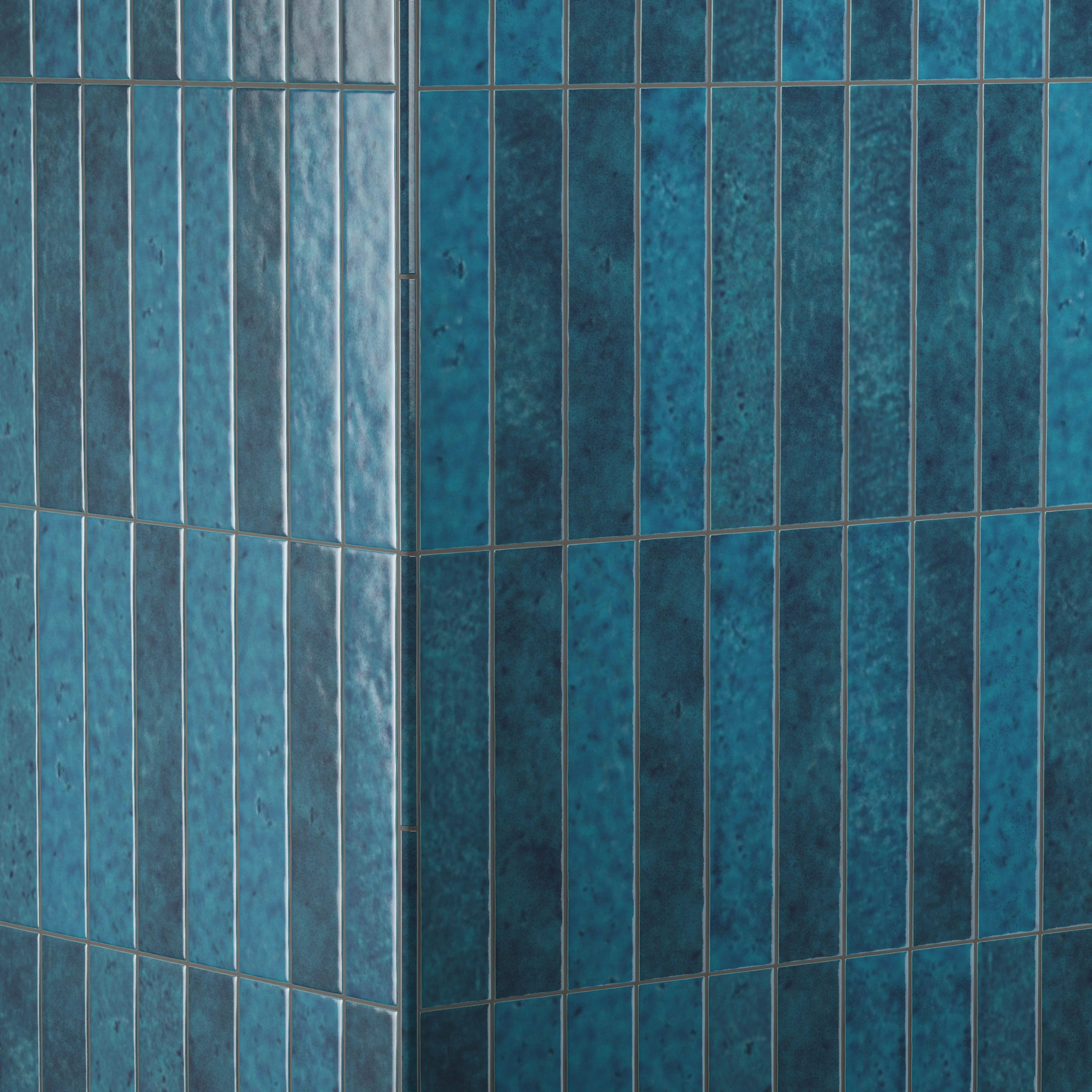Amelia 0.5 x 8 Glossy Crackled Ceramic Rounded Edge Trim in Denim - Image 5