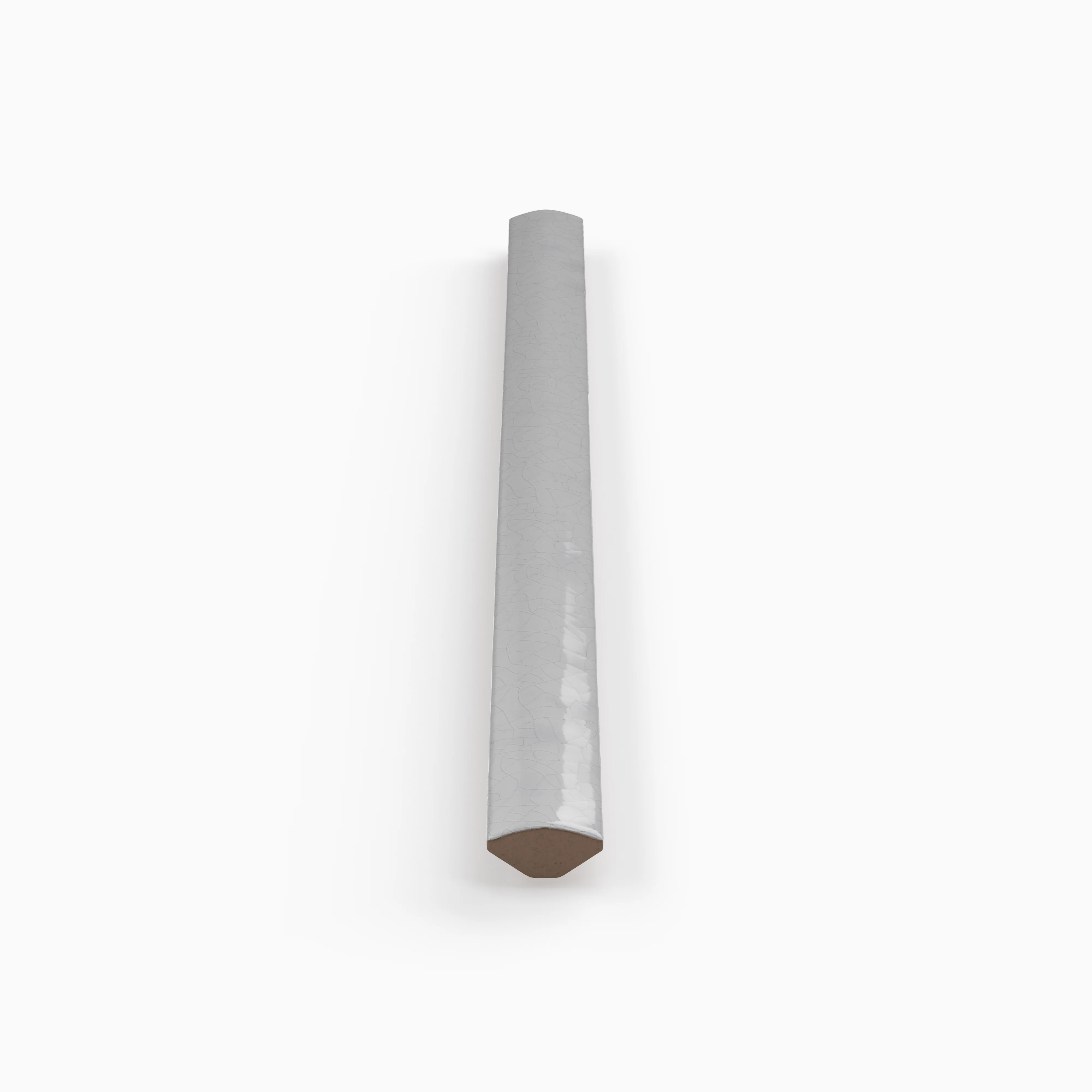 Amelia 0.5 x 8 Glossy Crackled Ceramic Rounded Edge Trim in White - Image 3