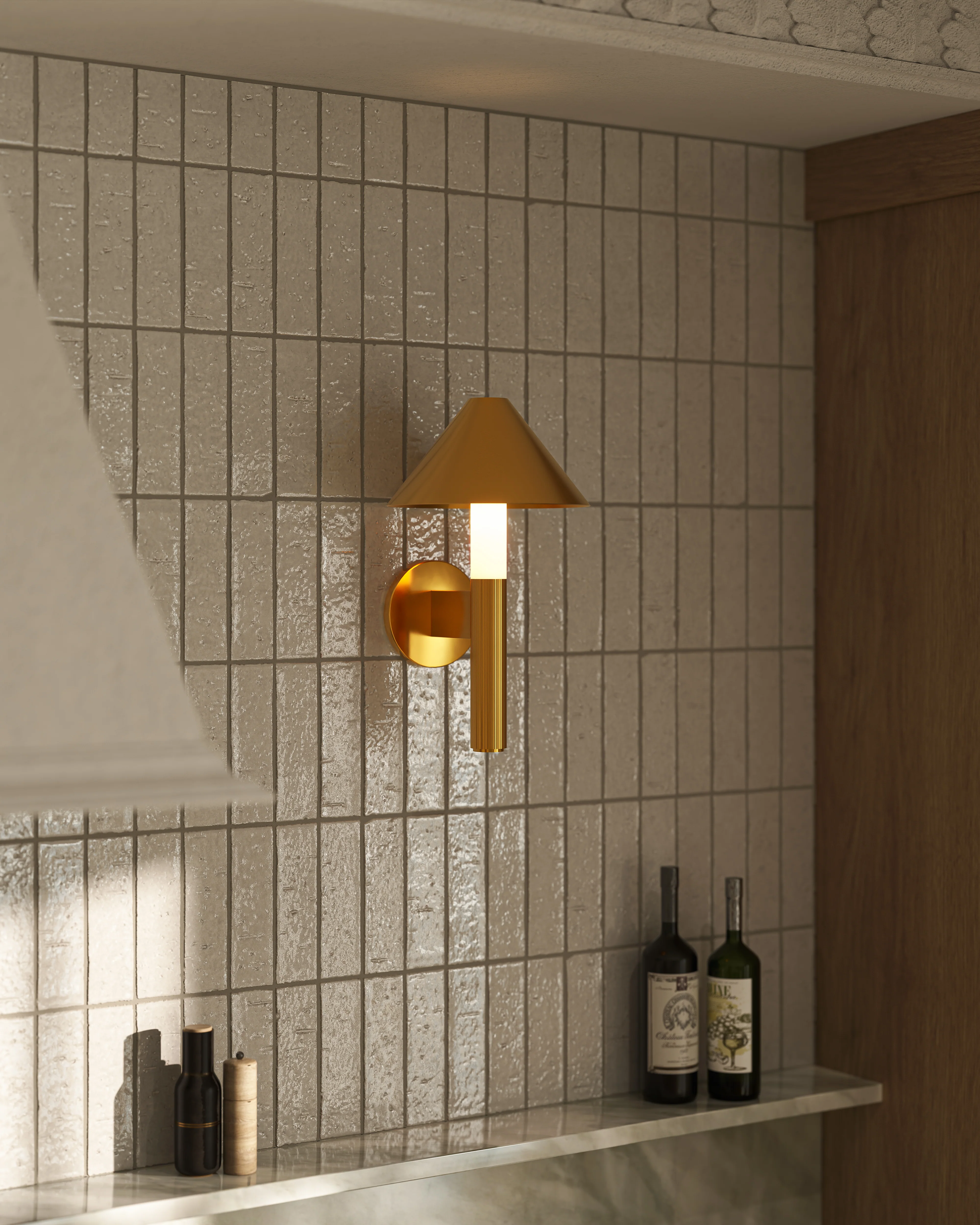 Anisa Wall Sconce in Vintage Brass - Image 2