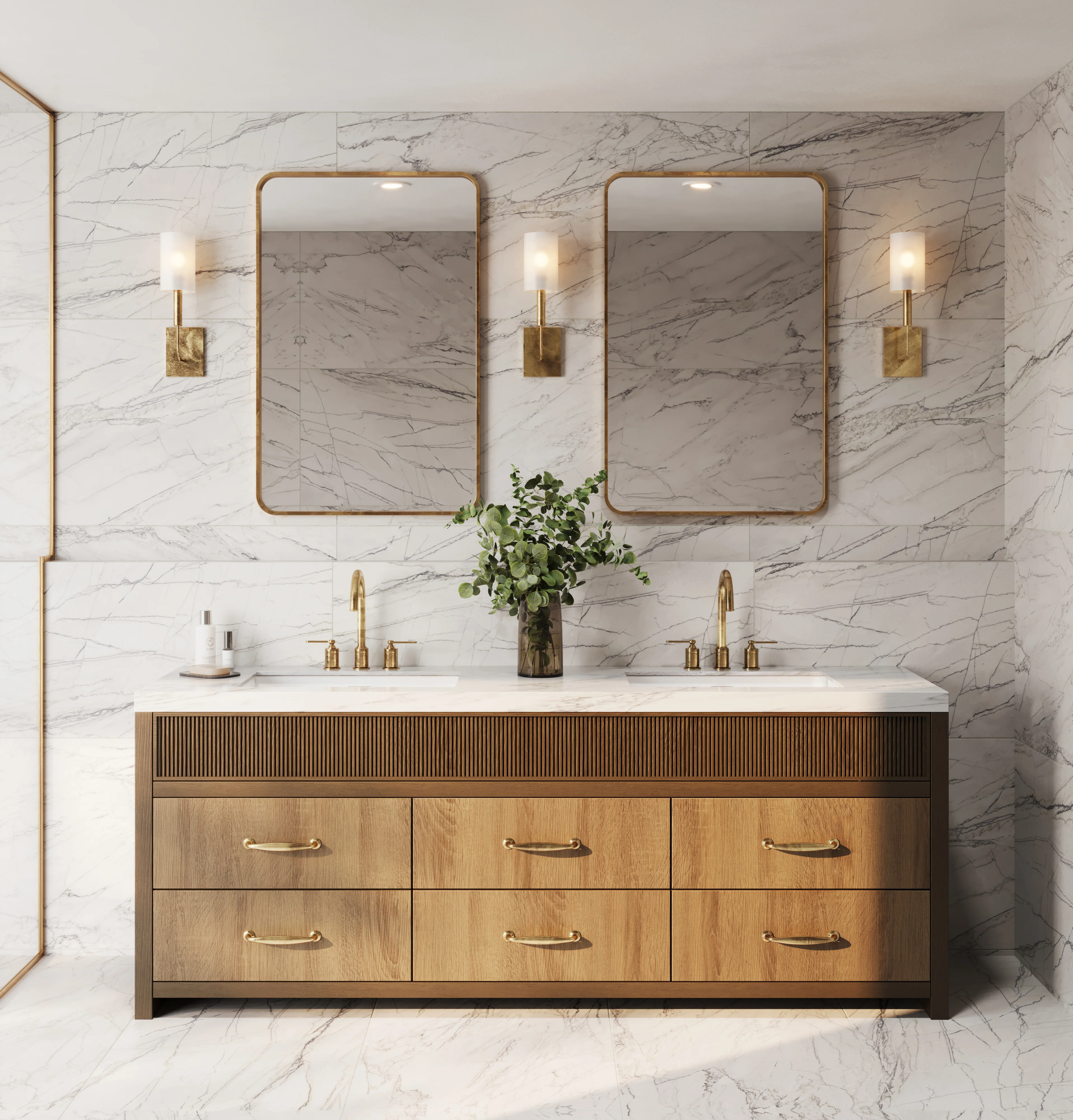Aniston 24 x 48 Matte Porcelain Tile in Calacatta Quartzite - Image 12