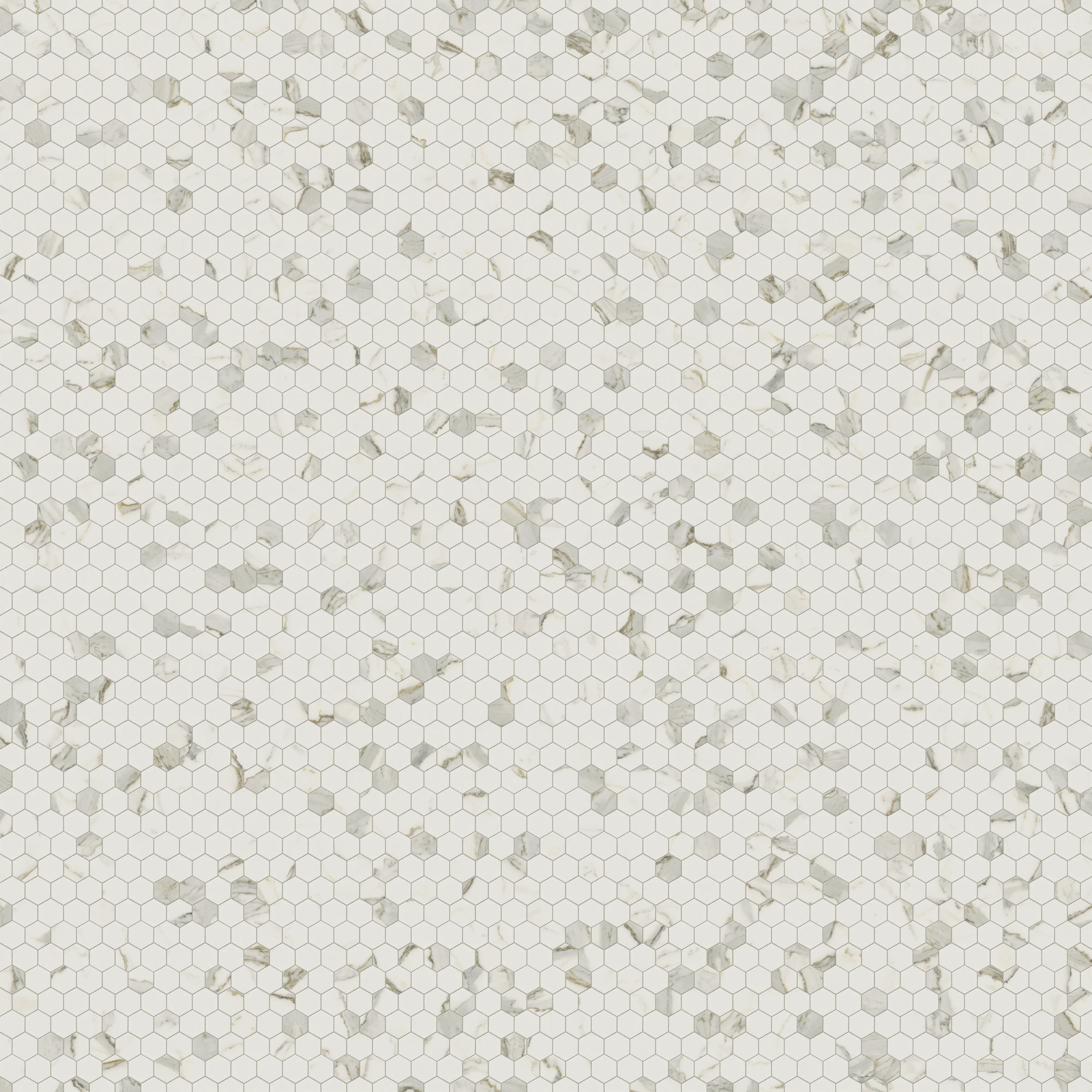 Aniston 2 x 2 Matte Porcelain Hexagon Mosaic Tile in Calacatta Top - Image 6
