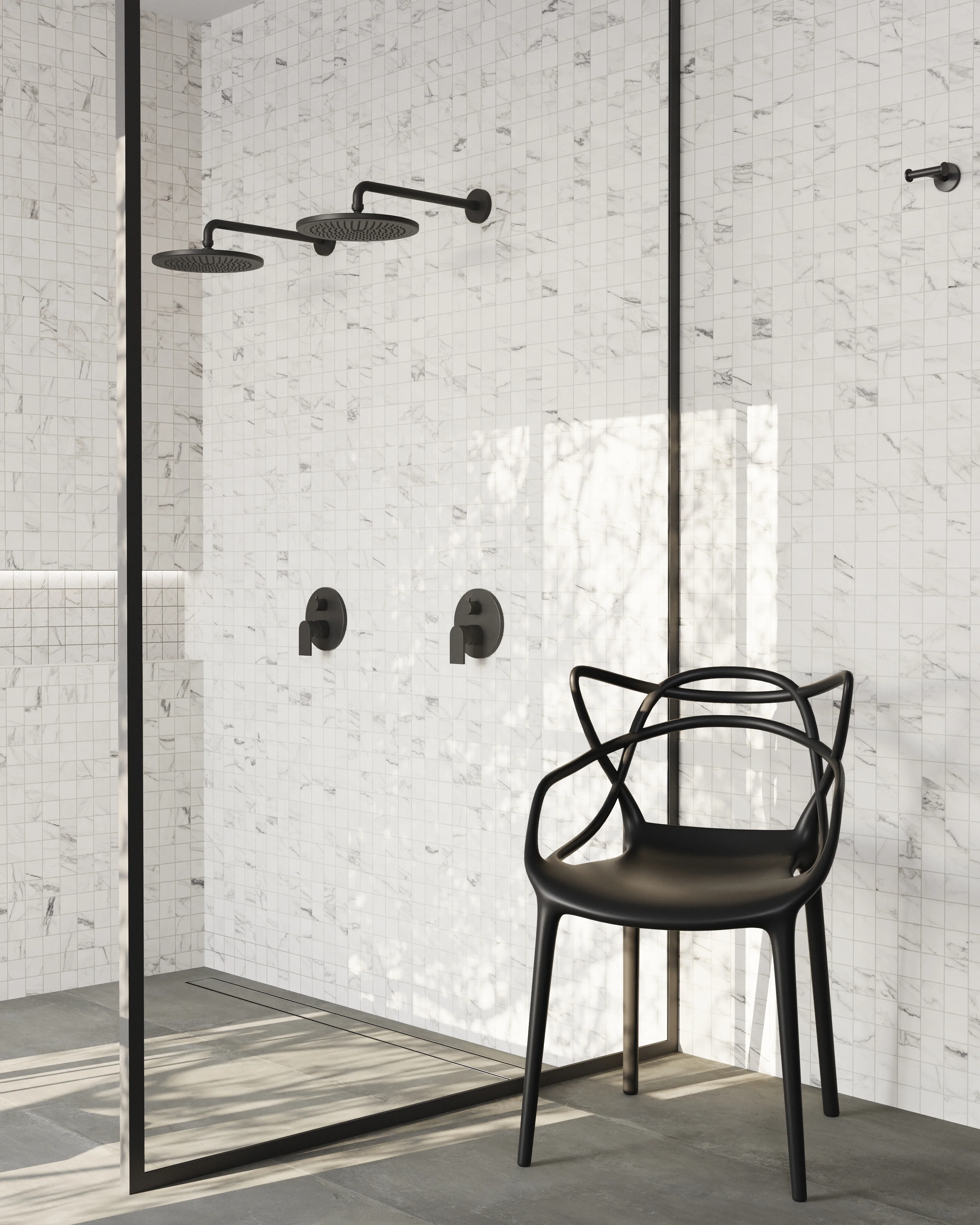Aniston 2 x 2 Matte Porcelain Mosaic Tile in Calacatta Quartzite - Image 6