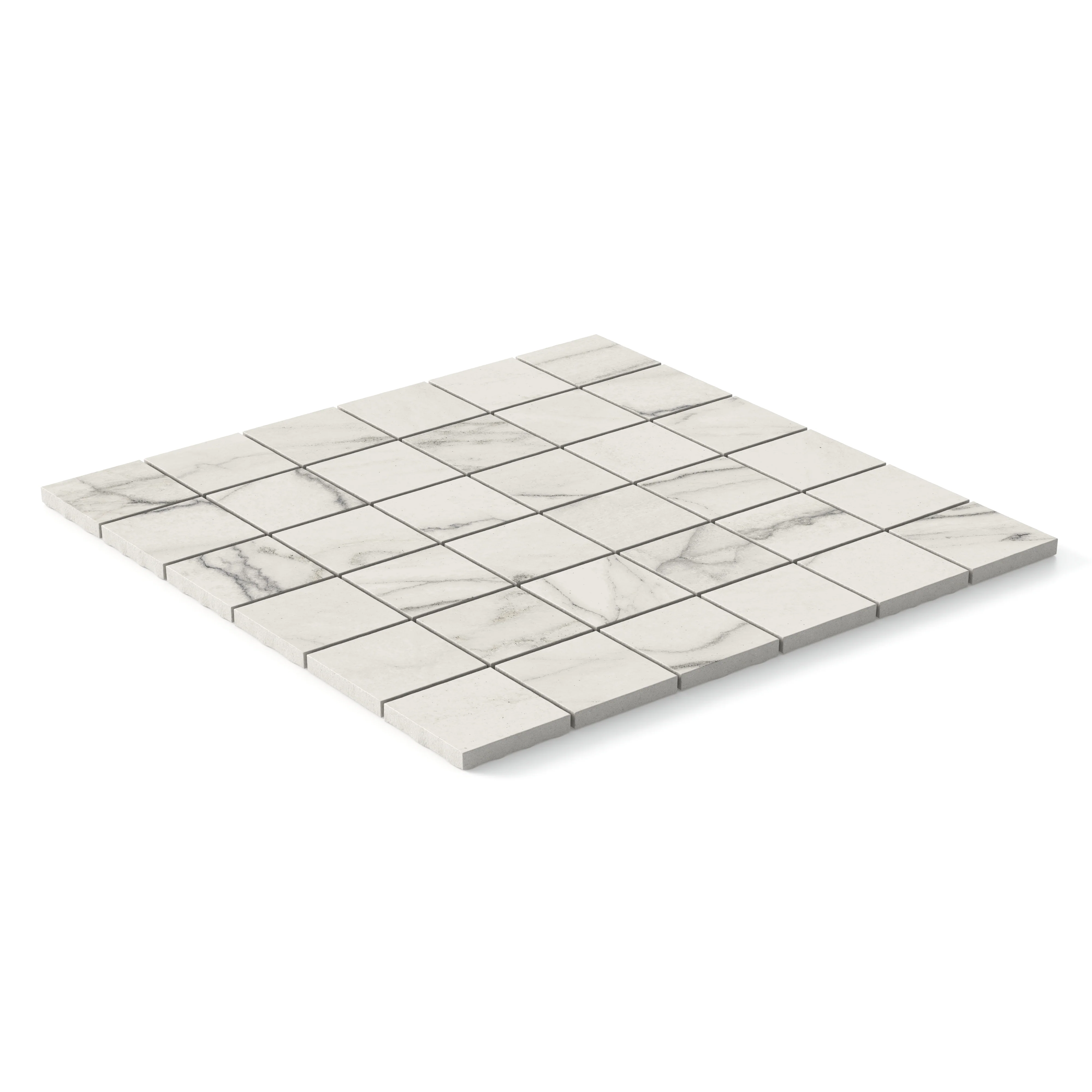 Aniston 2 x 2 Matte Porcelain Mosaic Tile in Calacatta Quartzite - Image 7
