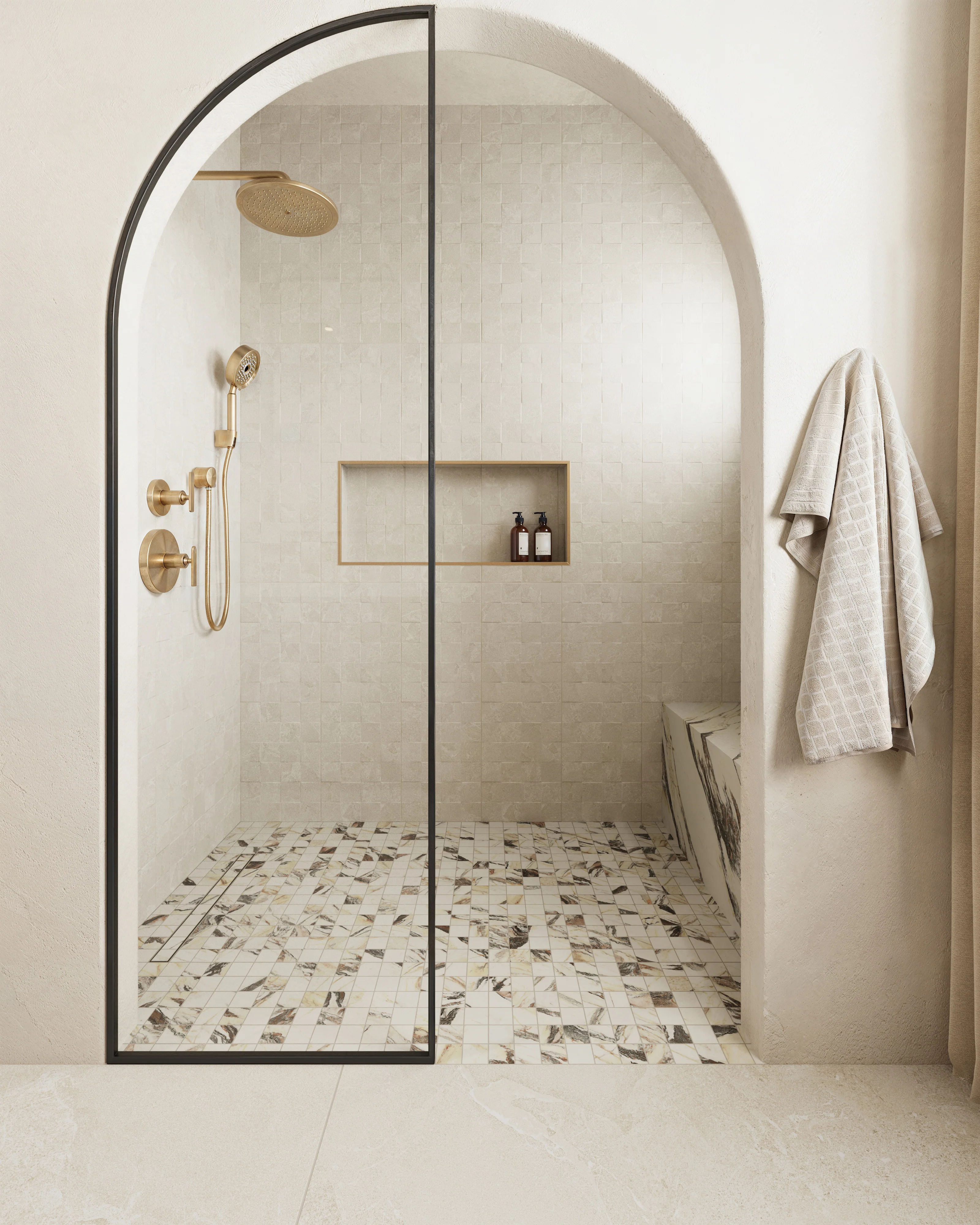 Aniston 2 x 2 Matte Porcelain Mosaic Tile in Calacatta Viola - Image 2