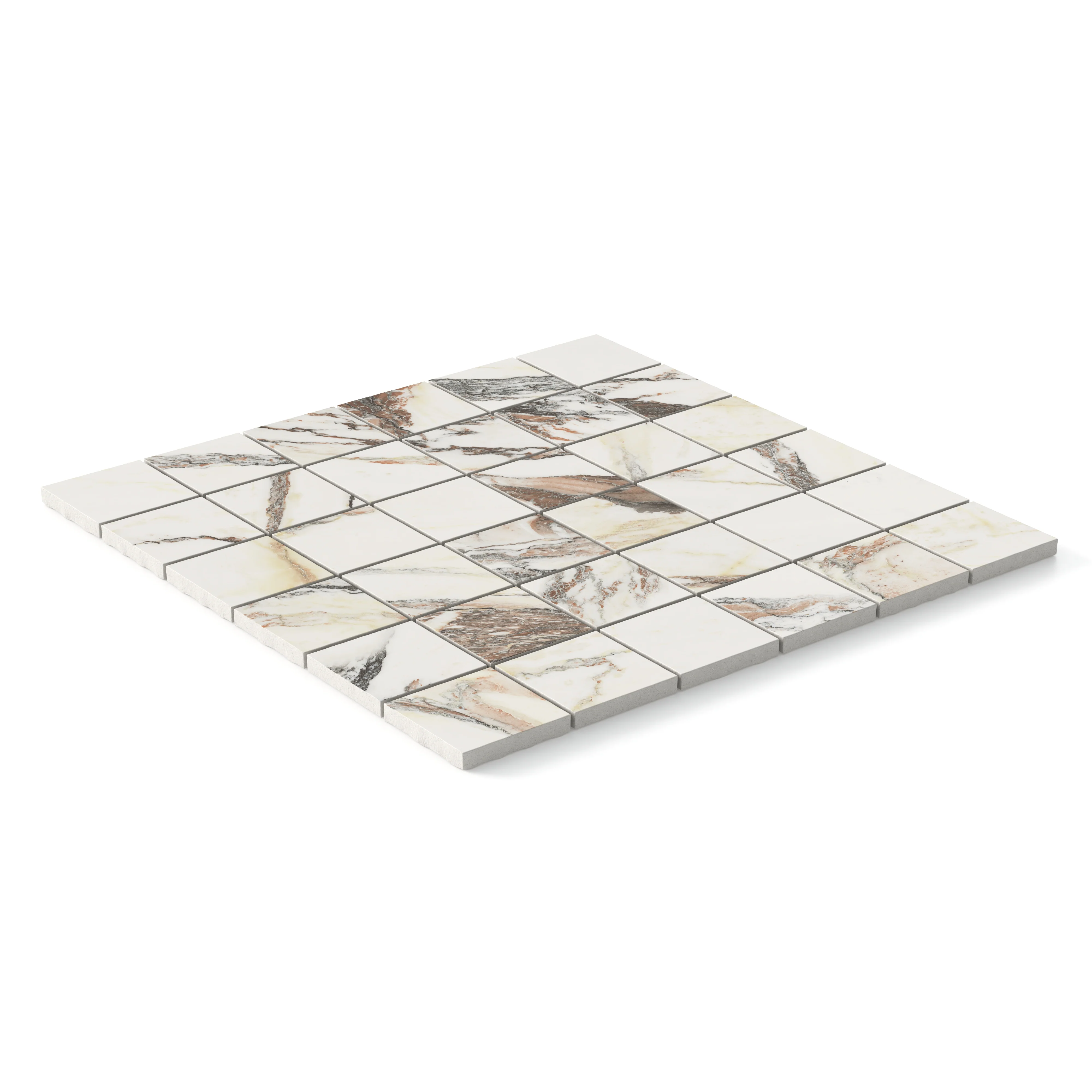 Aniston 2 x 2 Matte Porcelain Mosaic Tile in Calacatta Viola - Image 3