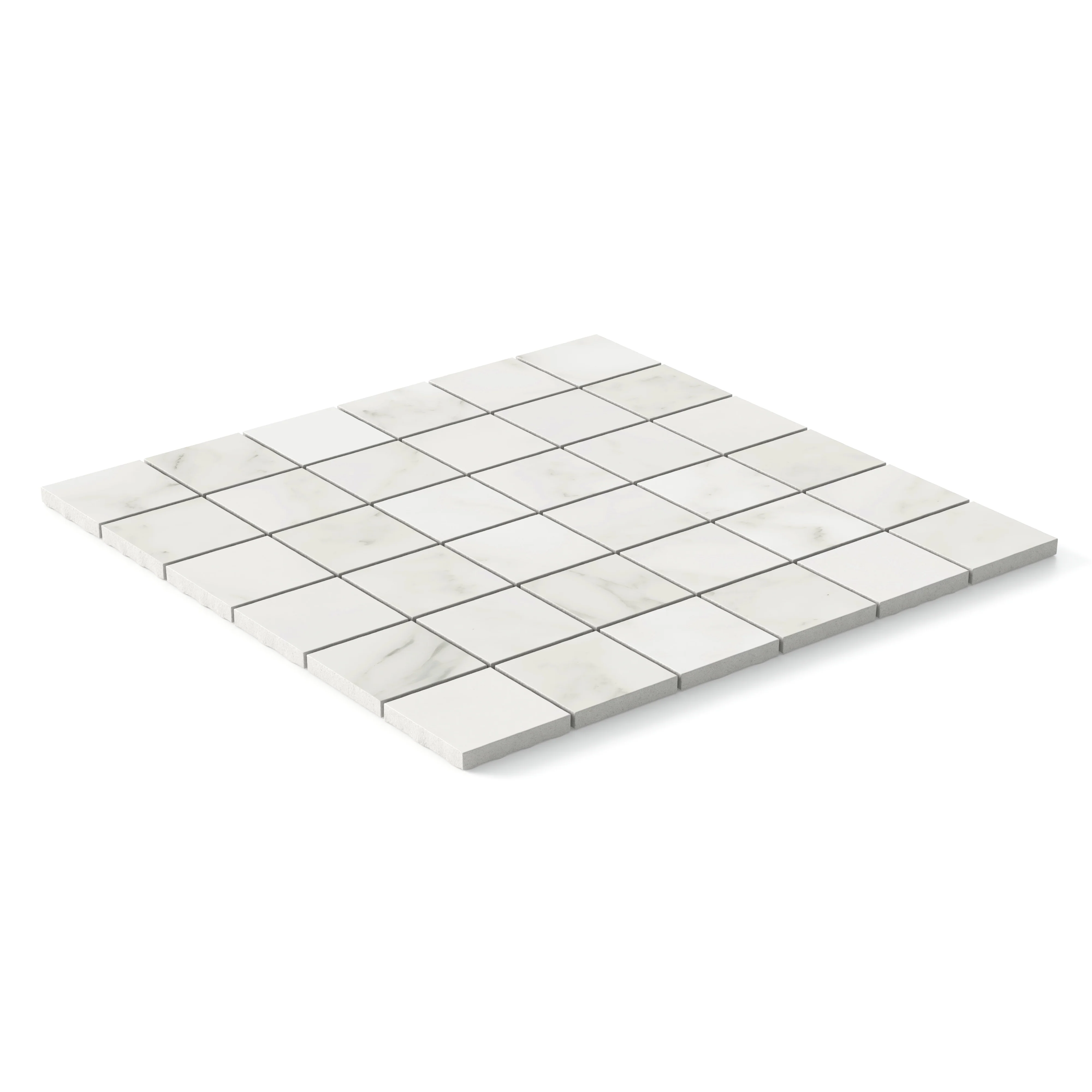 Aniston 2 x 2 Matte Porcelain Mosaic Tile in Carrara Bianco - Image 3
