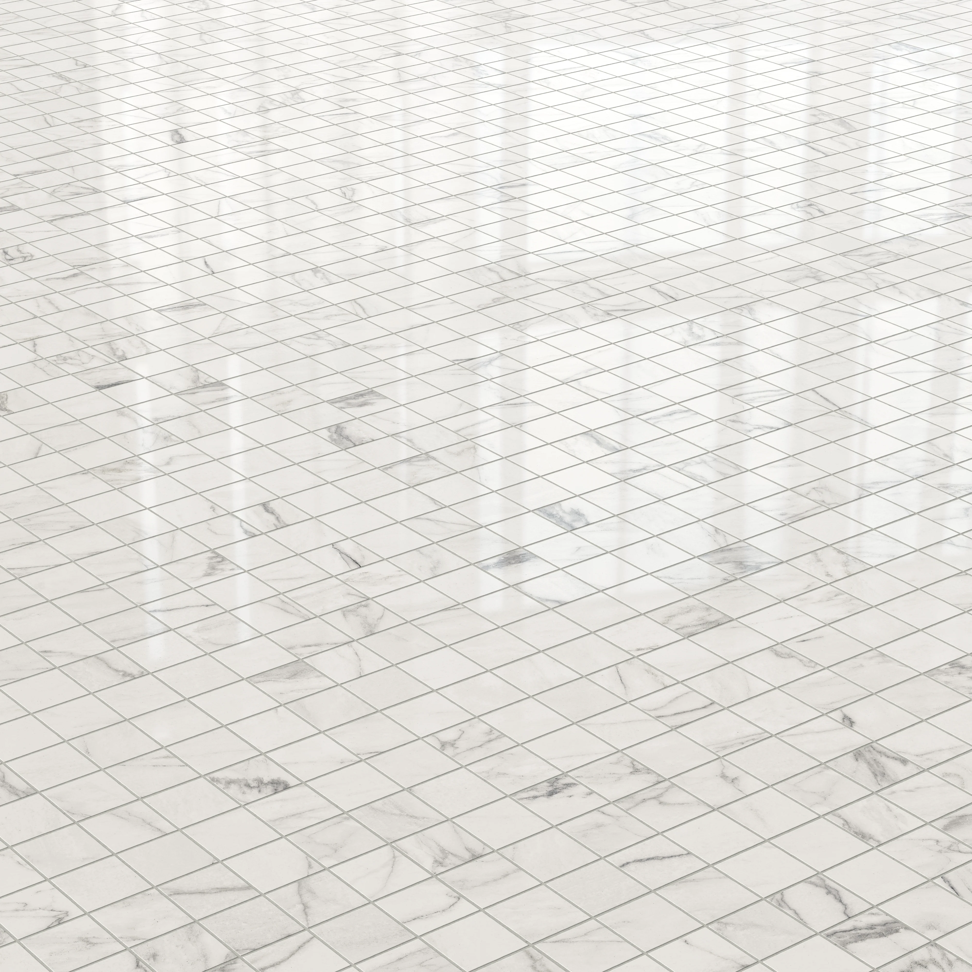 Aniston 2 x 2 Polished Porcelain Mosaic Tile in Calacatta Quartzite - Image 3