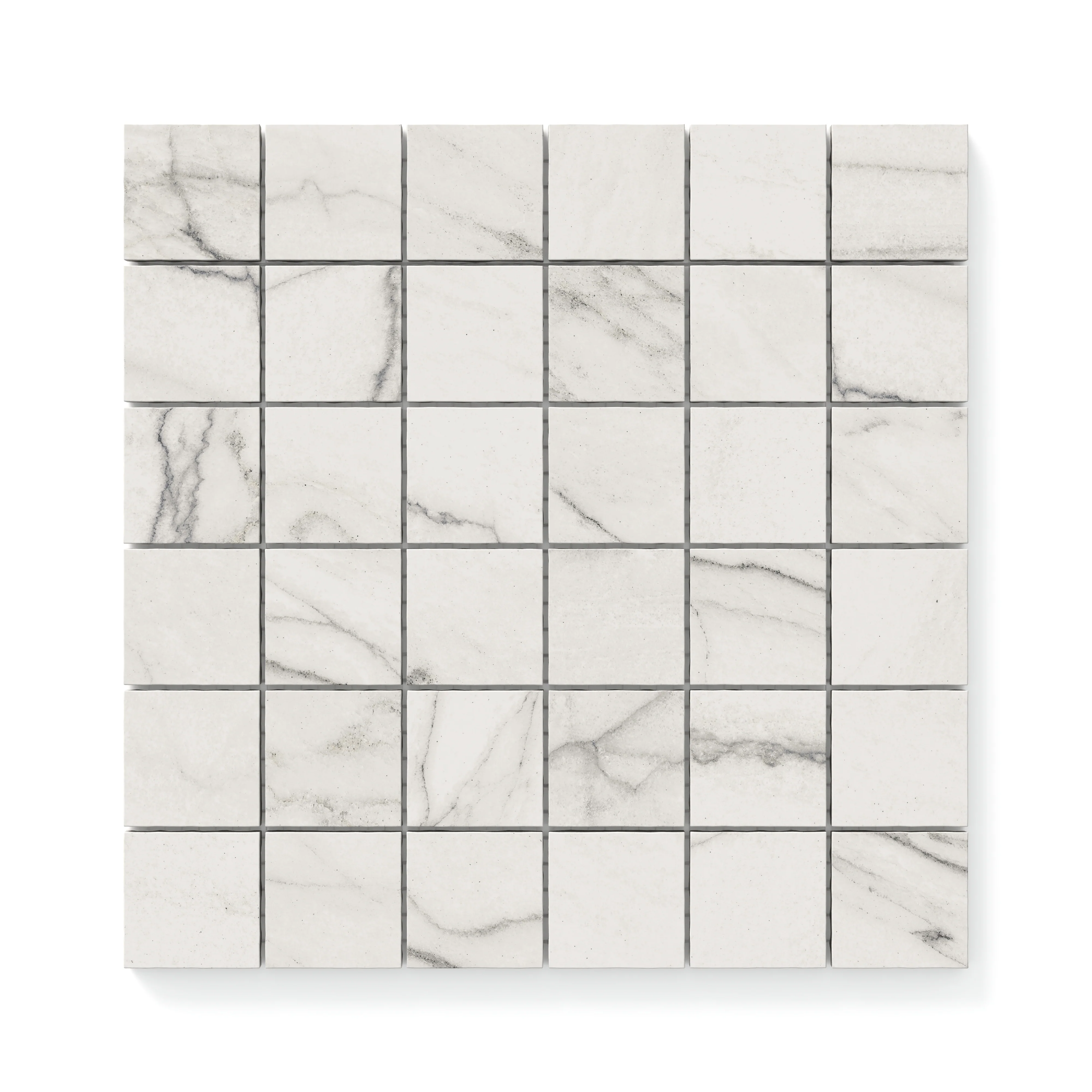 Aniston 2 x 2 Polished Porcelain Mosaic Tile in Calacatta Quartzite - Image 4