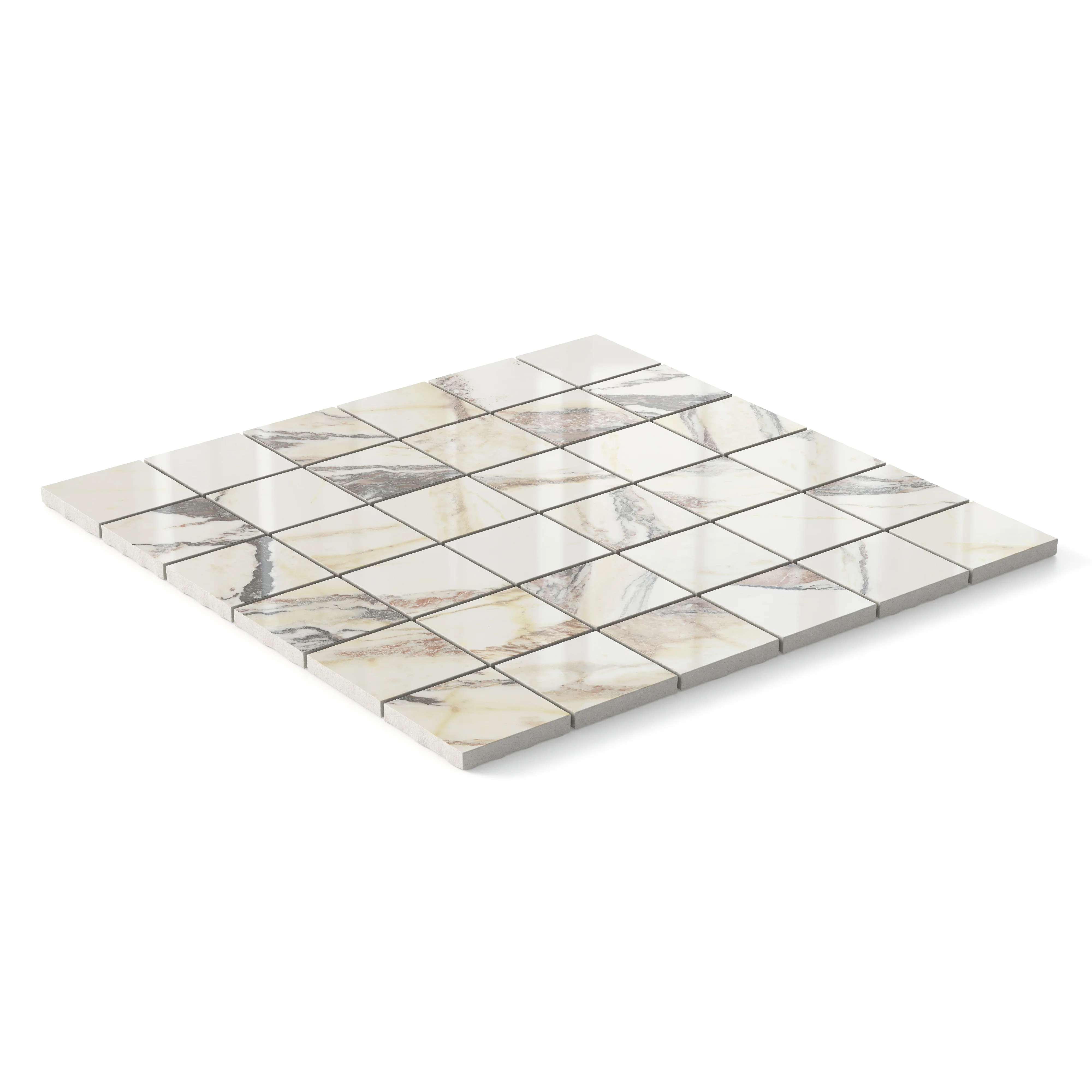 Aniston 2 x 2 Polished Porcelain Mosaic Tile in Calacatta Viola - Image 2
