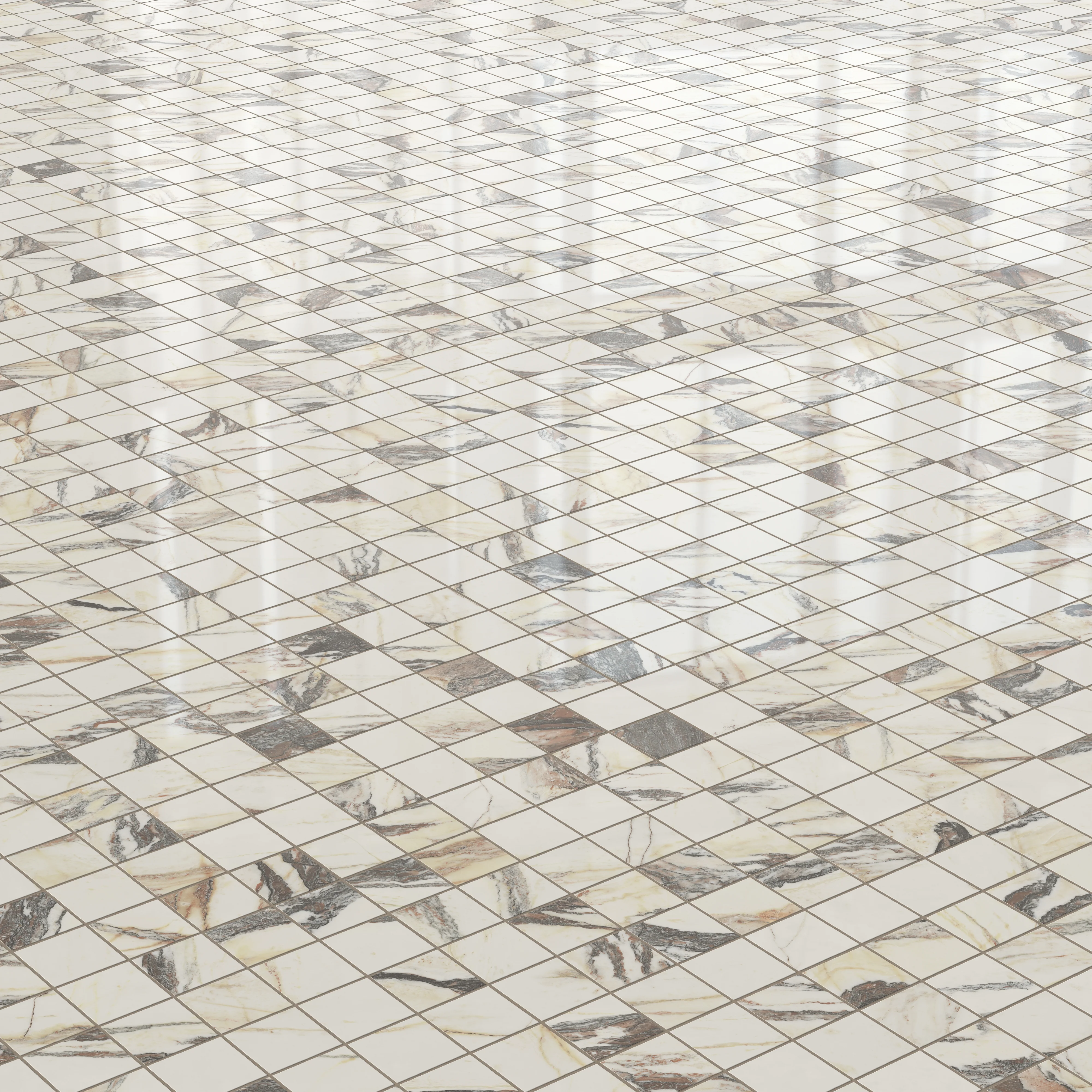 Aniston 2 x 2 Polished Porcelain Mosaic Tile in Calacatta Viola - Image 3