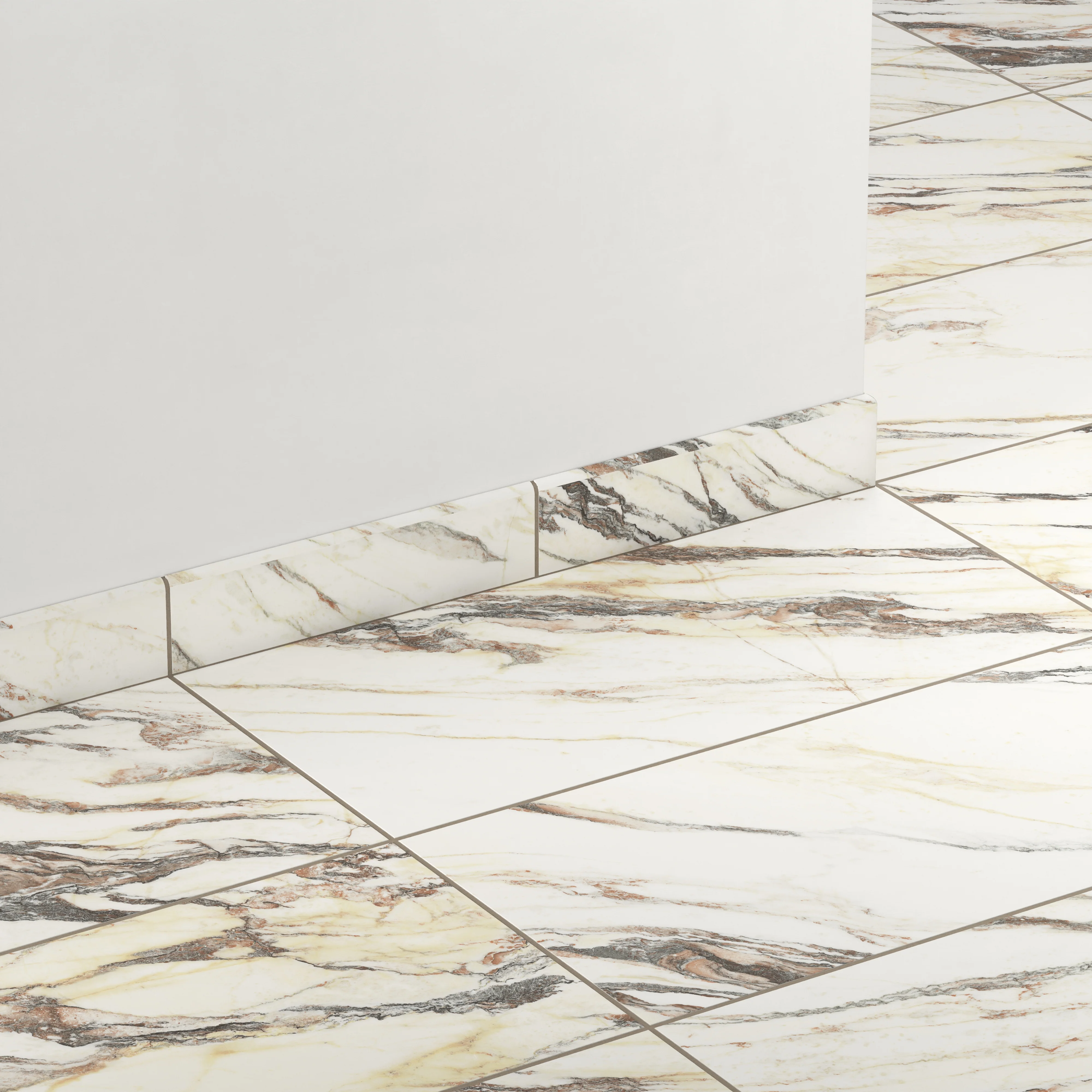 Aniston 3 x 12 Matte Porcelain Bullnose Tile in Calacatta Viola - Image 3