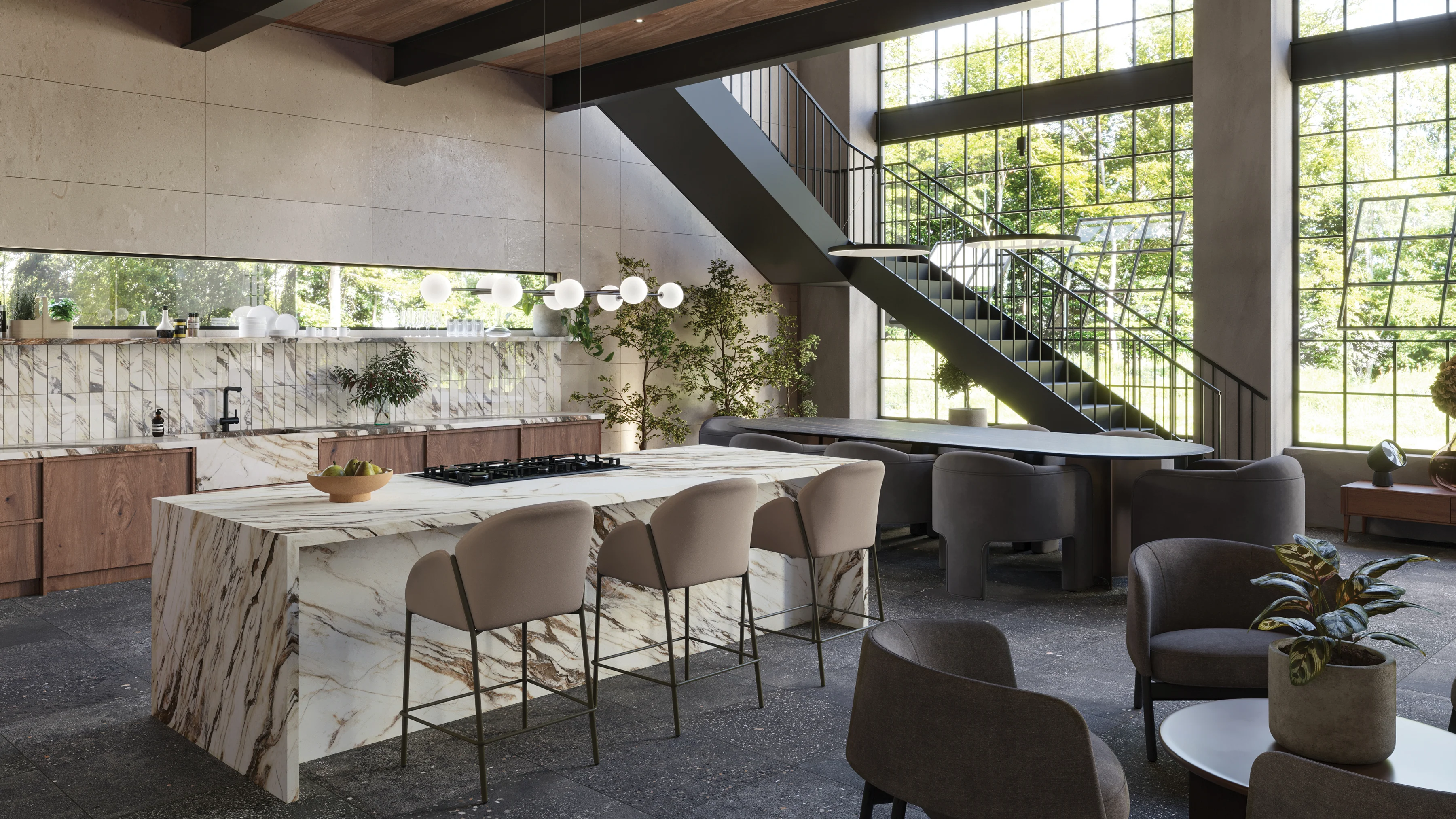 Aniston 3 x 12 Polished Porcelain Tile in Calacatta Viola - Image 3