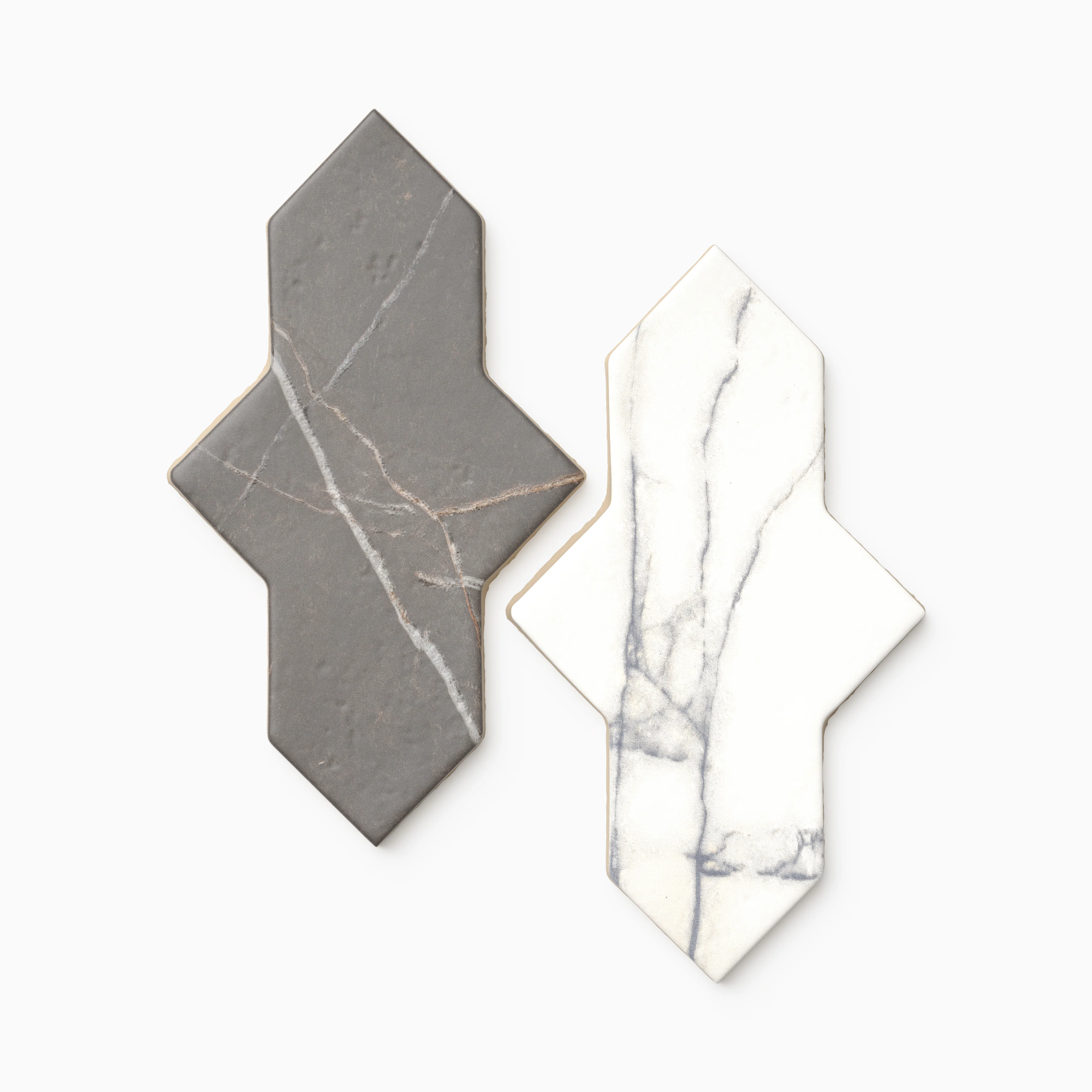 Aslan 2 x 8 Porcelain Tile Shield Checkerboard in Calacatta and Imperial - Image 3