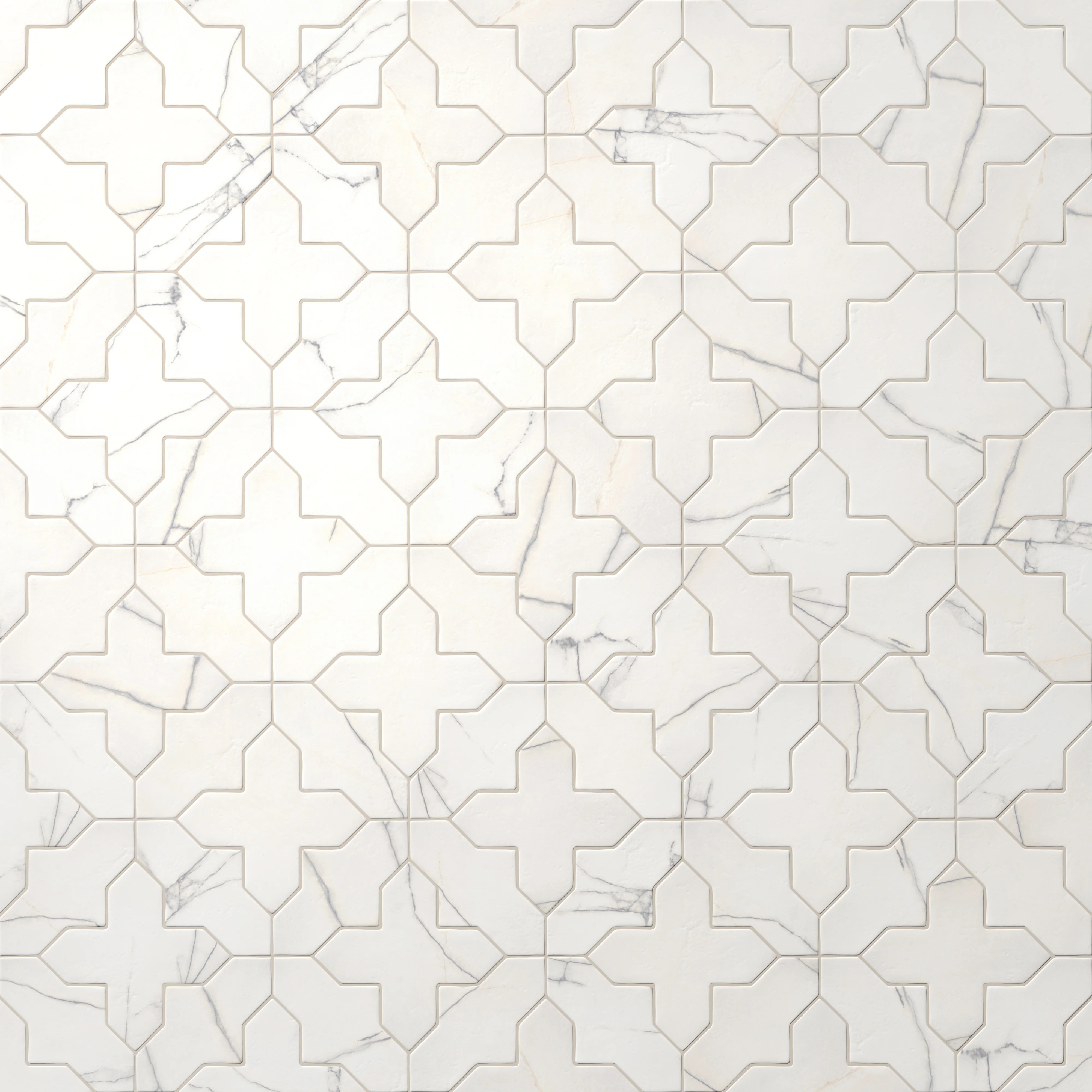 Aslan 8 x 8 Porcelain Tile Shield in Calacatta and Cross in Calacatta - Image 4