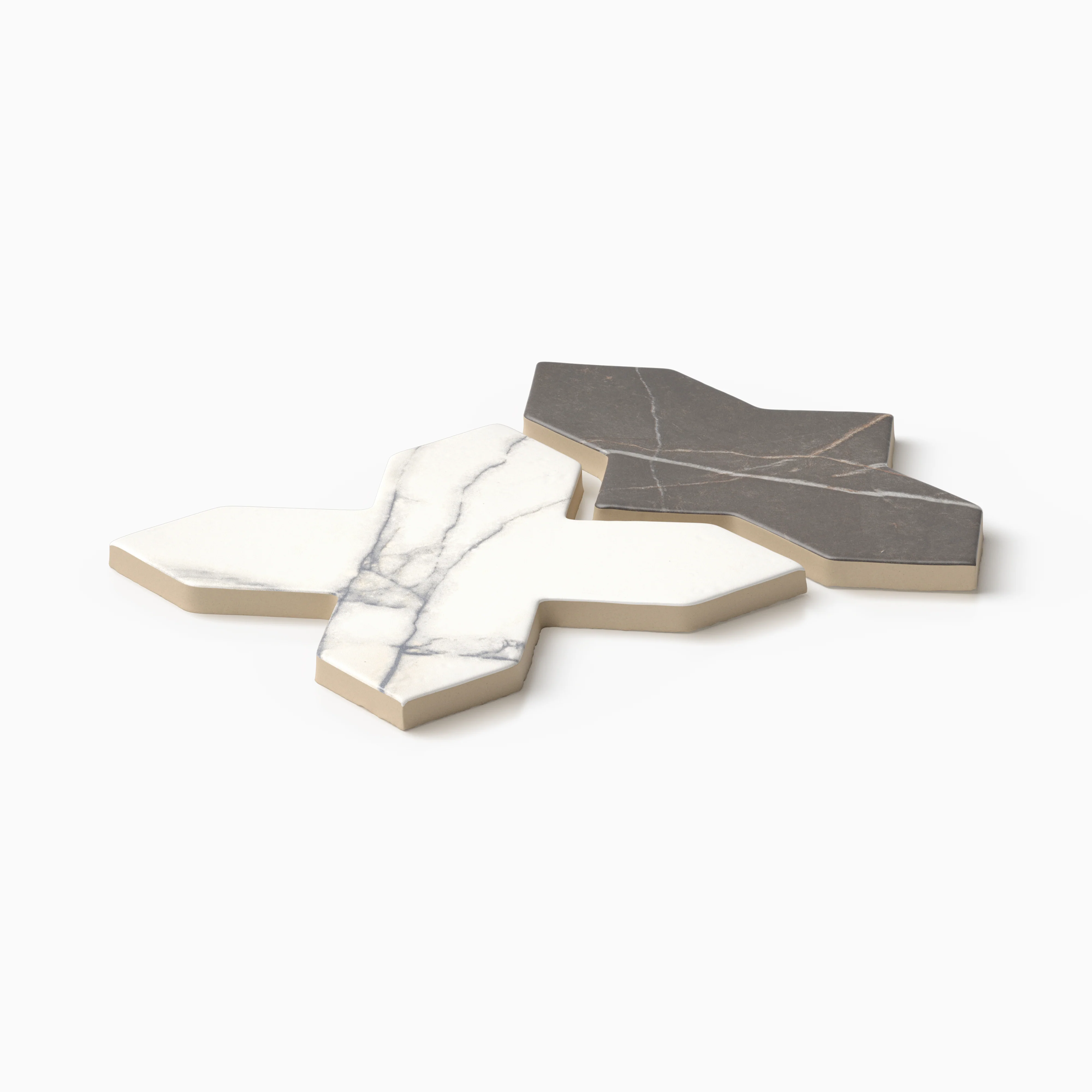 Aslan 8 x 8 Porcelain Tile Shield in Imperial and Cross in Calacatta - Image 4