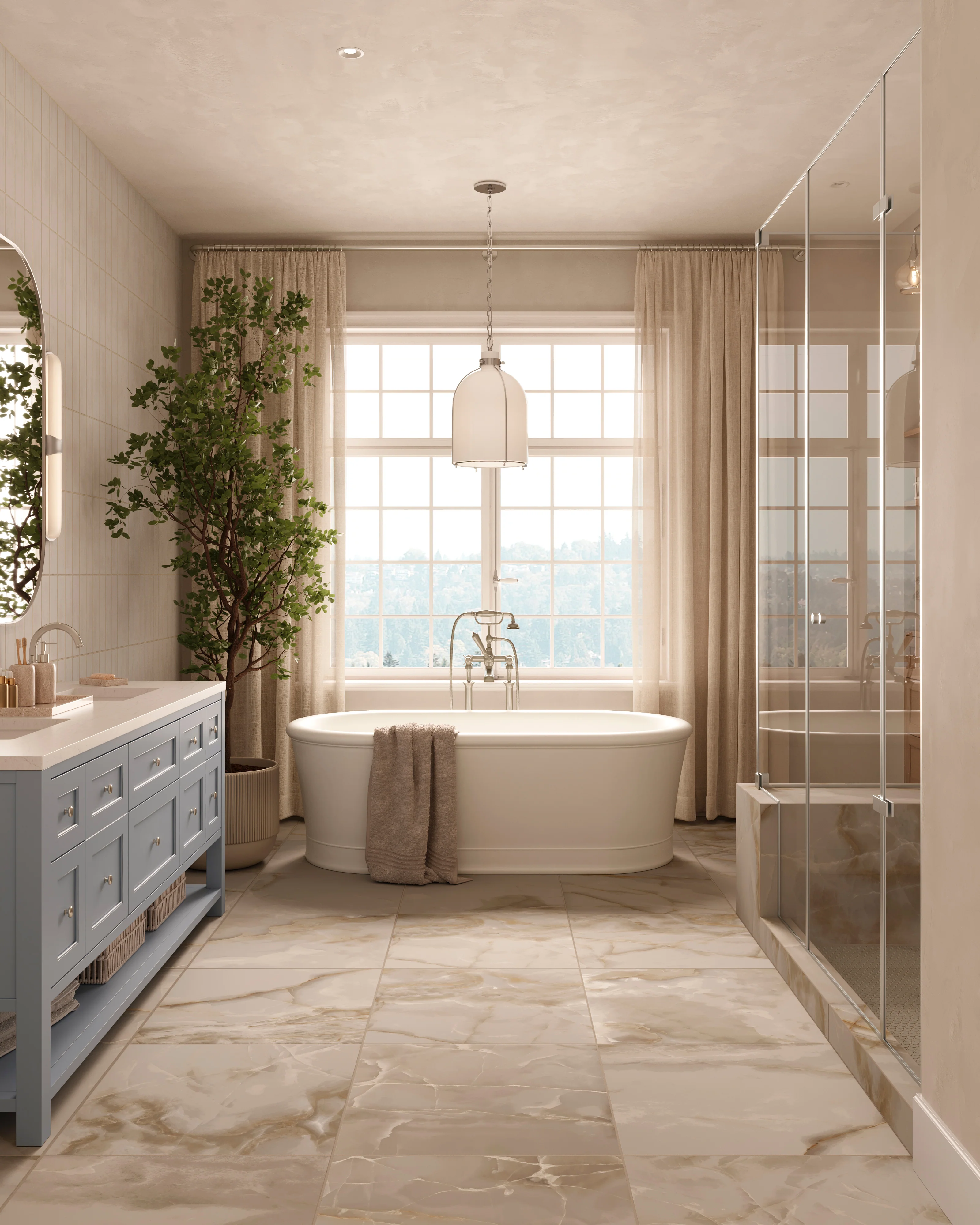 Astrid 24 x 24 Matte Porcelain Tile in Beige - Image 7