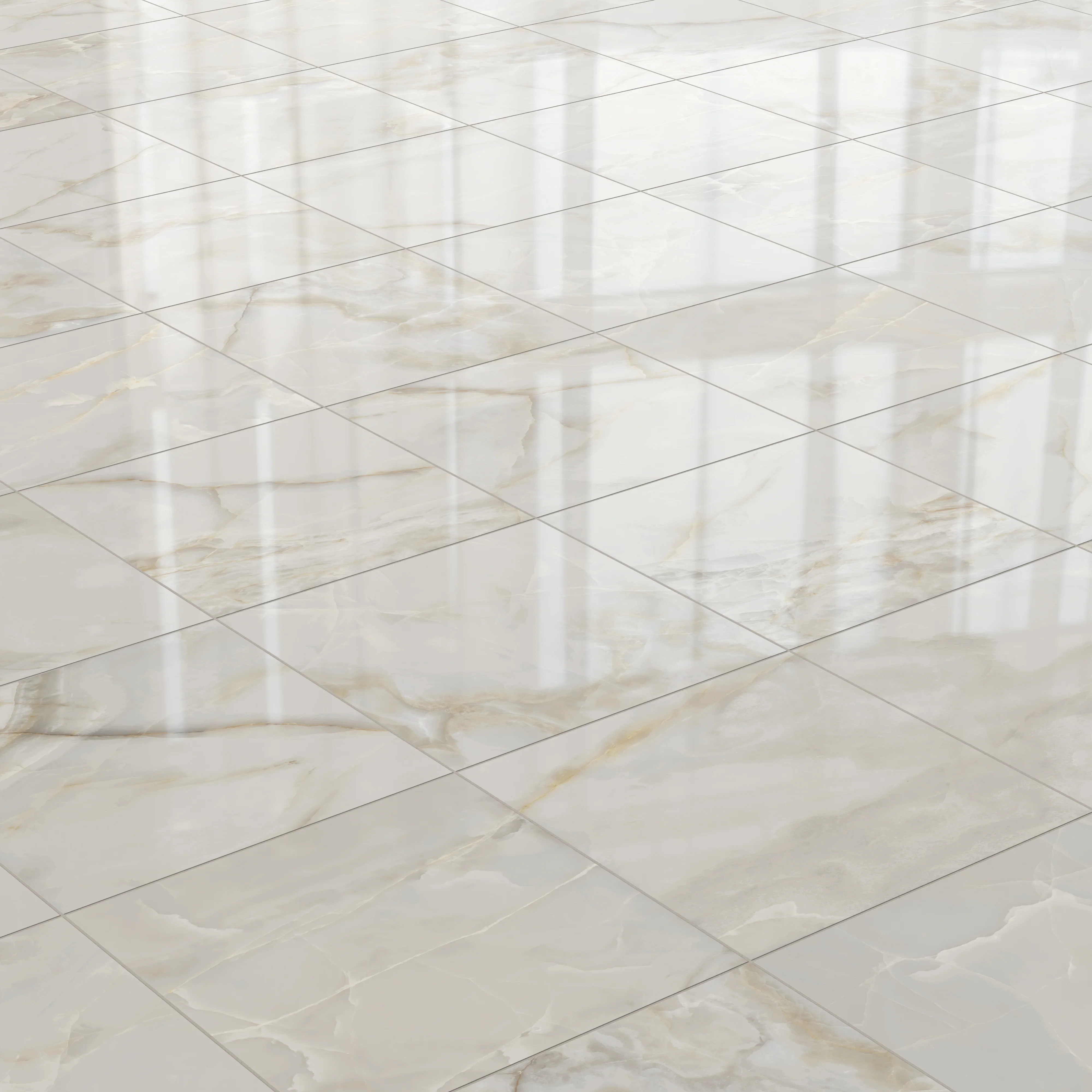 Astrid 24 x 24 Polished Porcelain Tile in Oyster - Image 4