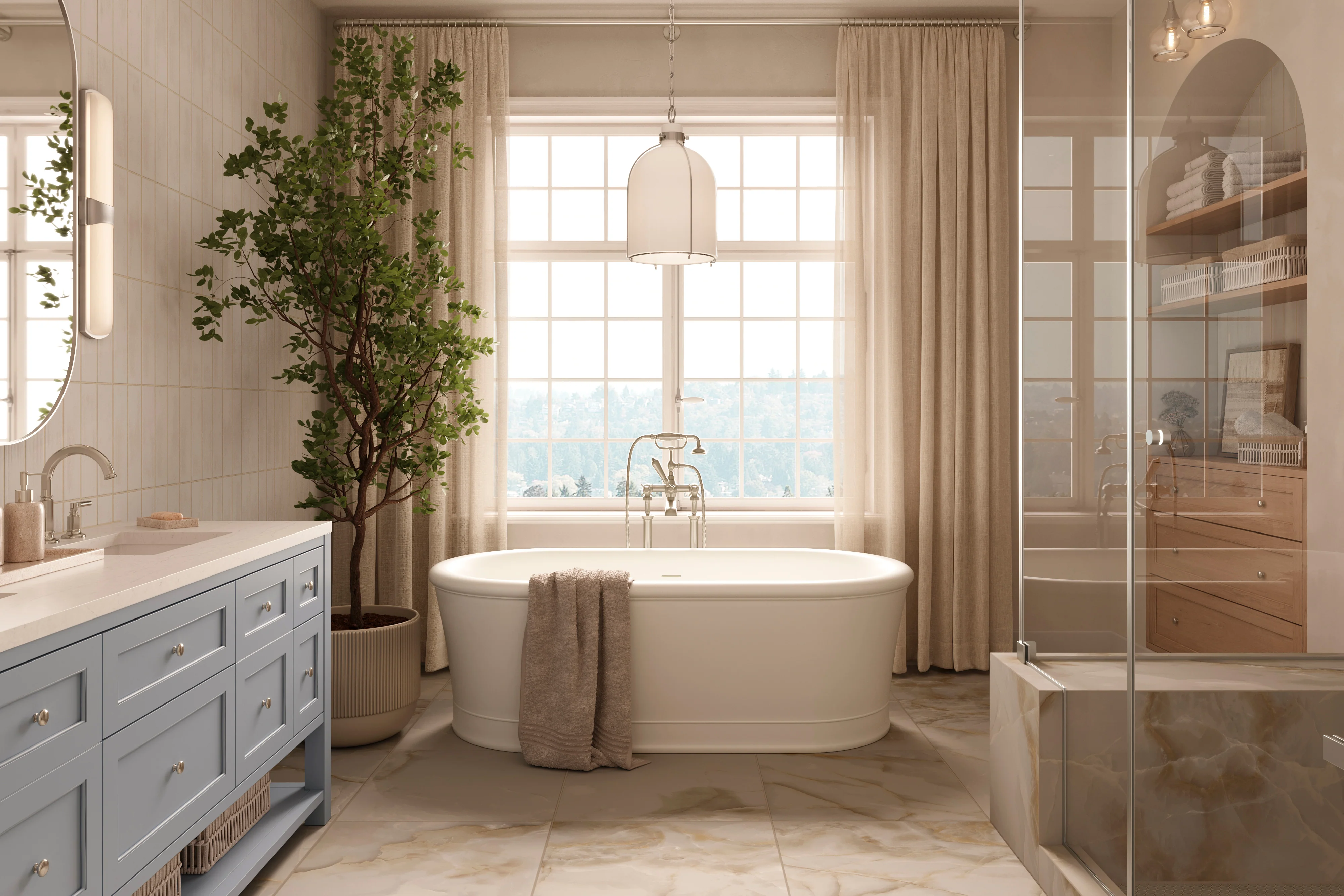 Astrid 24 x 48 Matte Porcelain Tile in Beige - Image 12