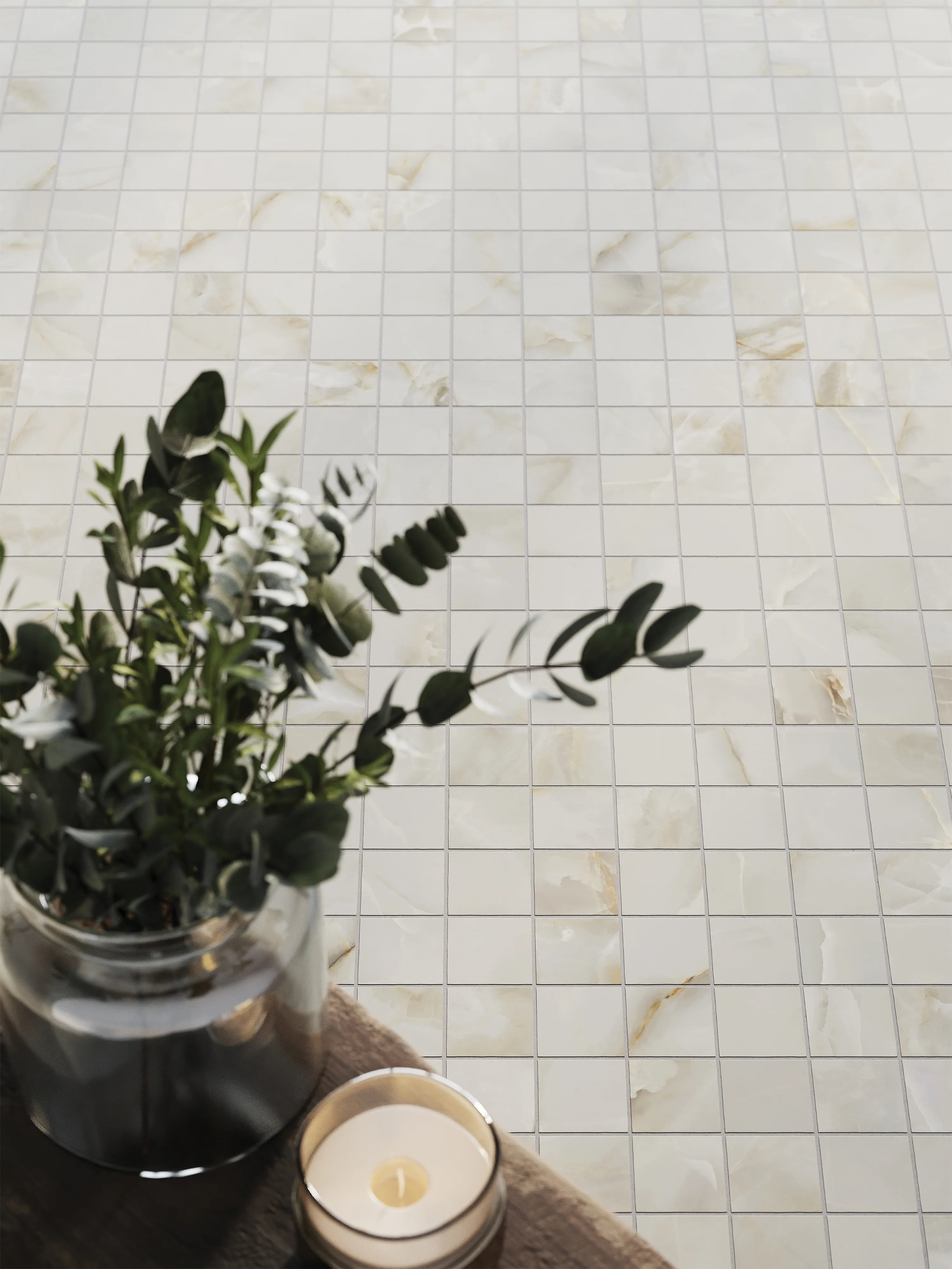 Astrid 2 x 2 Matte Porcelain Mosaic Tile in Oyster - Image 3