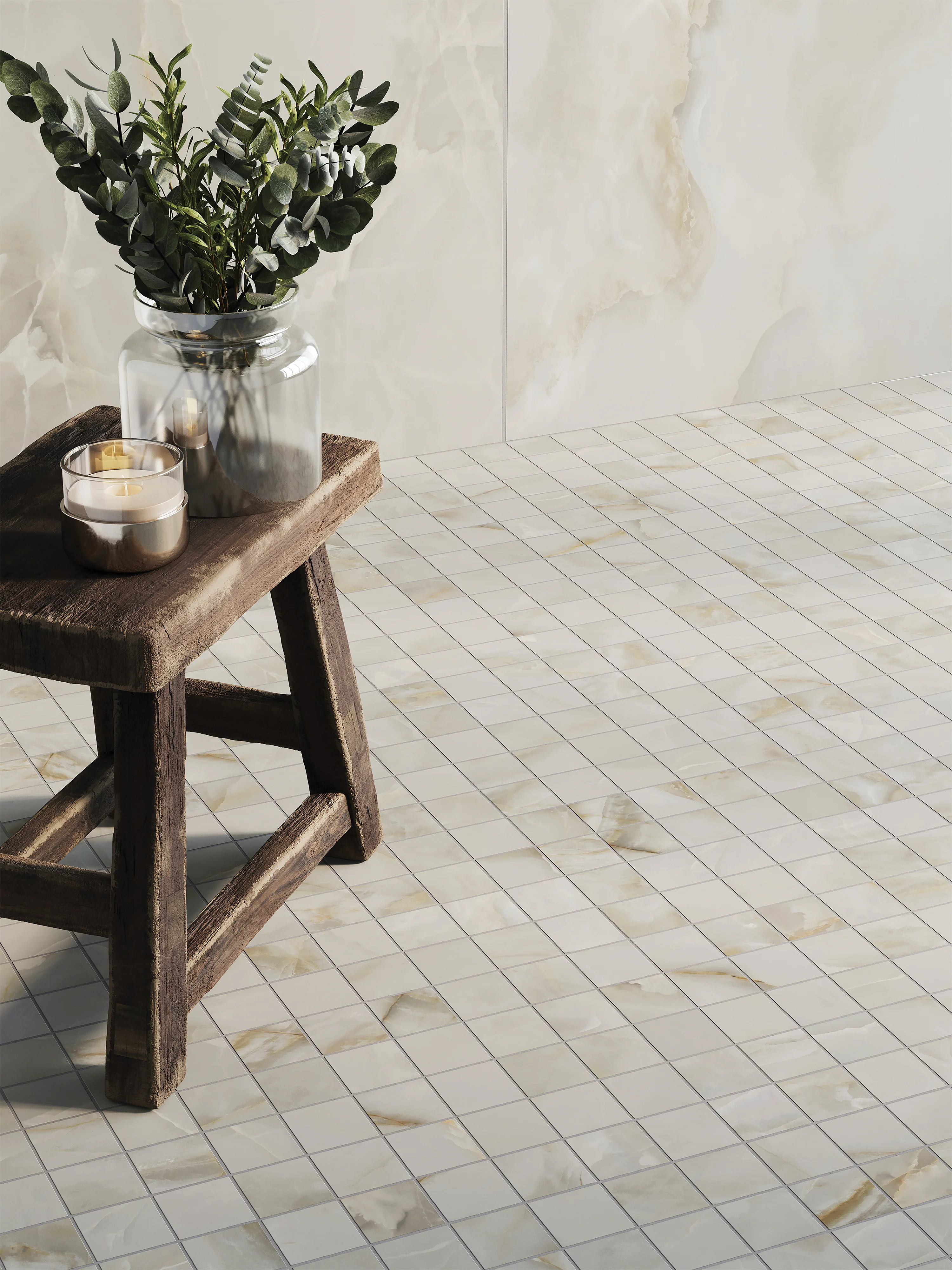 Astrid 2 x 2 Matte Porcelain Mosaic Tile in Oyster - Image 6