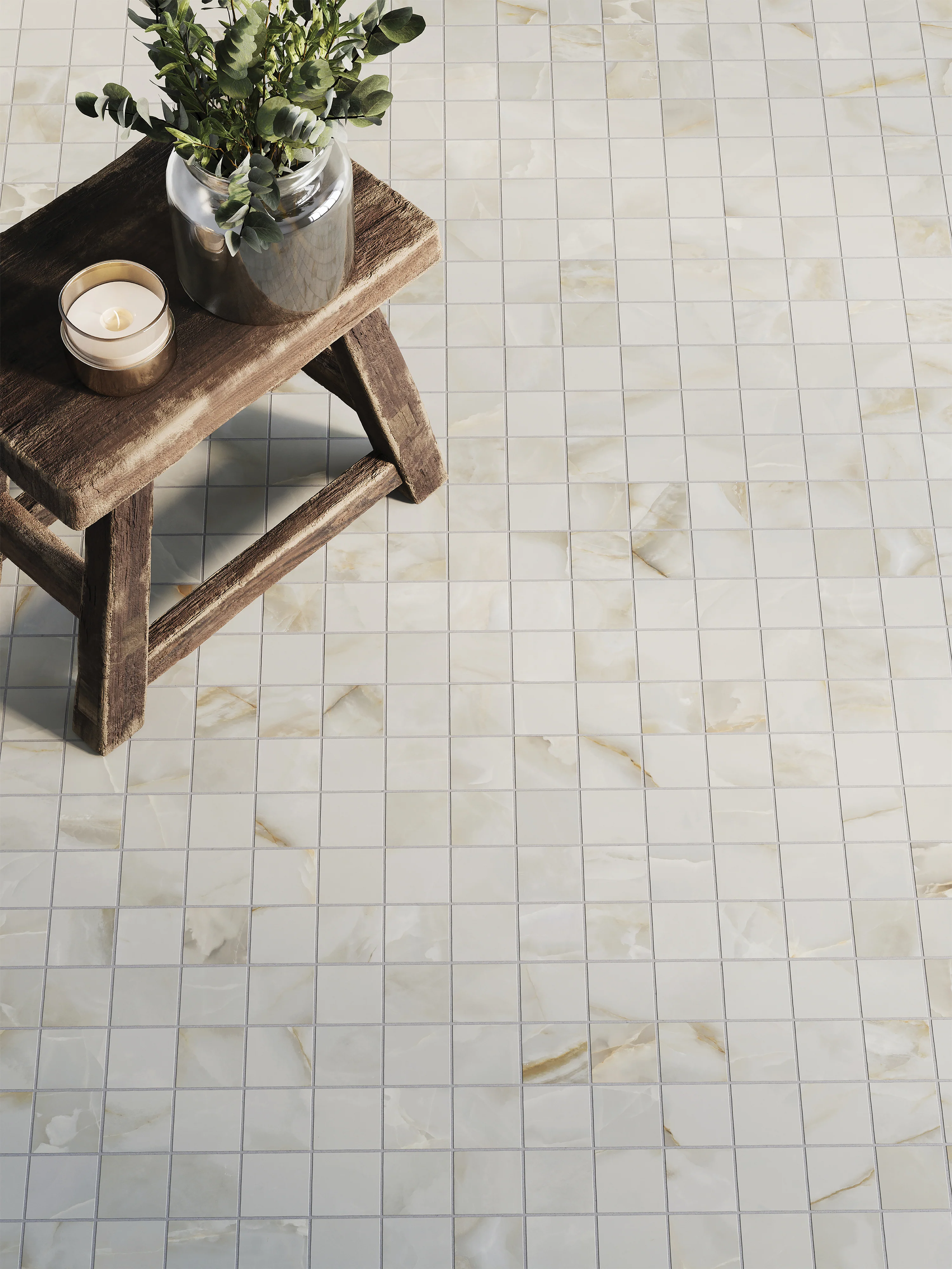 Astrid 2 x 2 Matte Porcelain Mosaic Tile in Oyster - Image 7