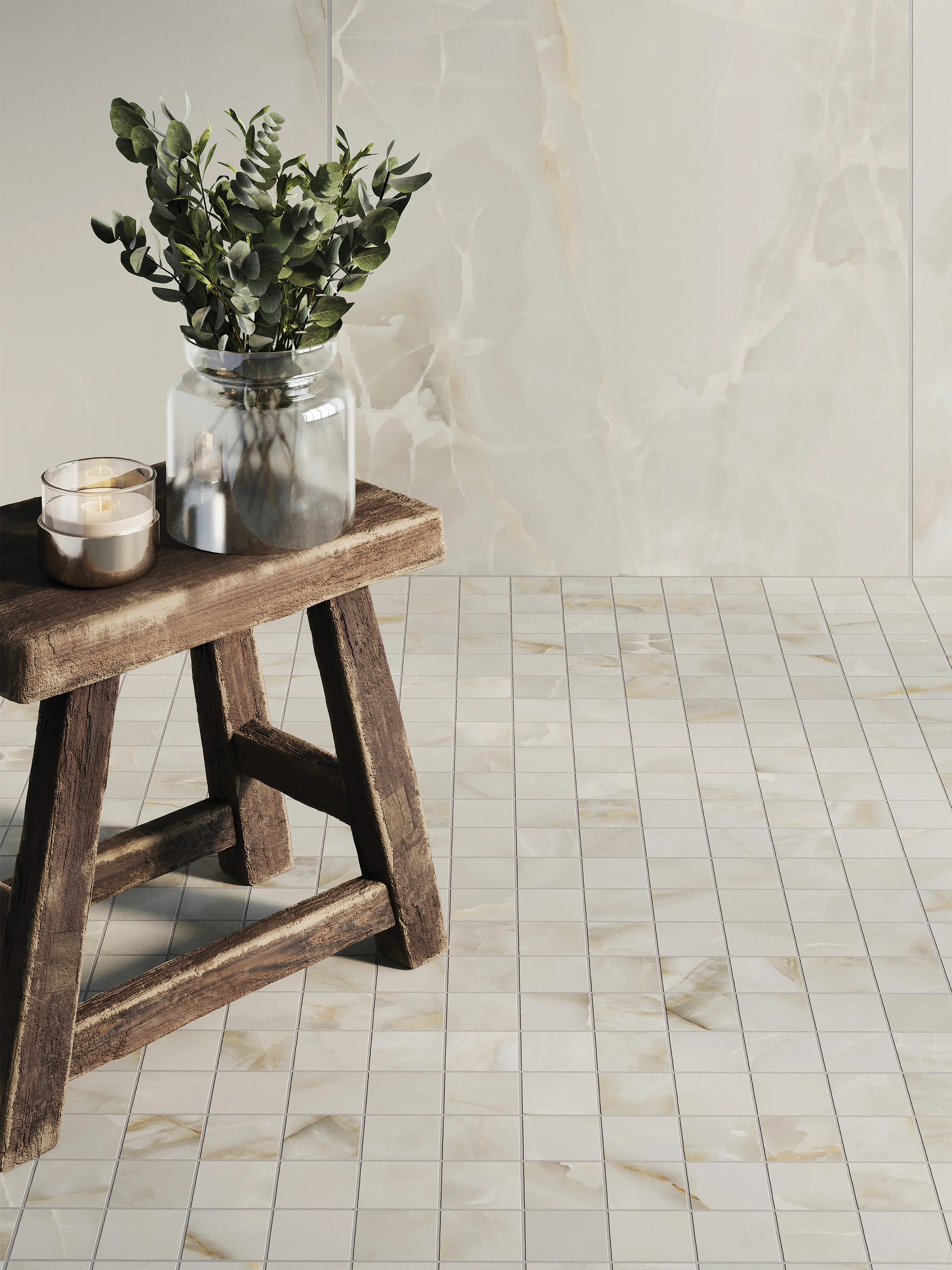 Astrid 2 x 2 Matte Porcelain Mosaic Tile in Oyster - Image 8