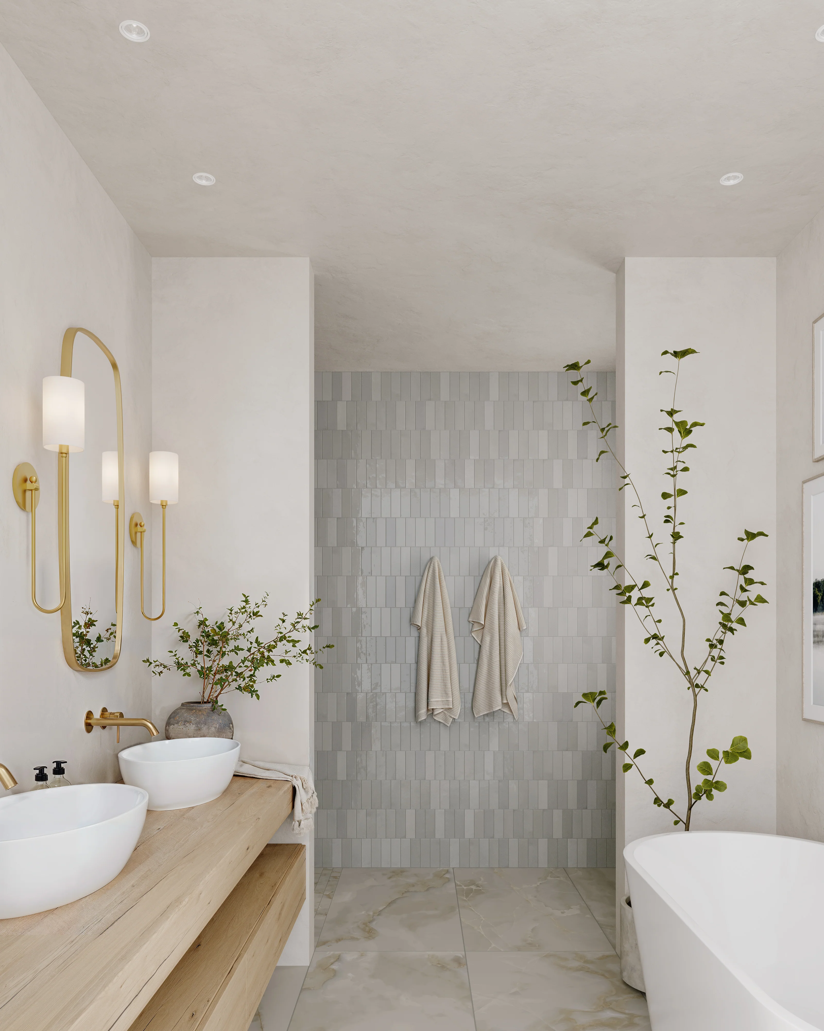 Astrid 2 x 2 Matte Porcelain Mosaic Tile in Oyster - Image 9