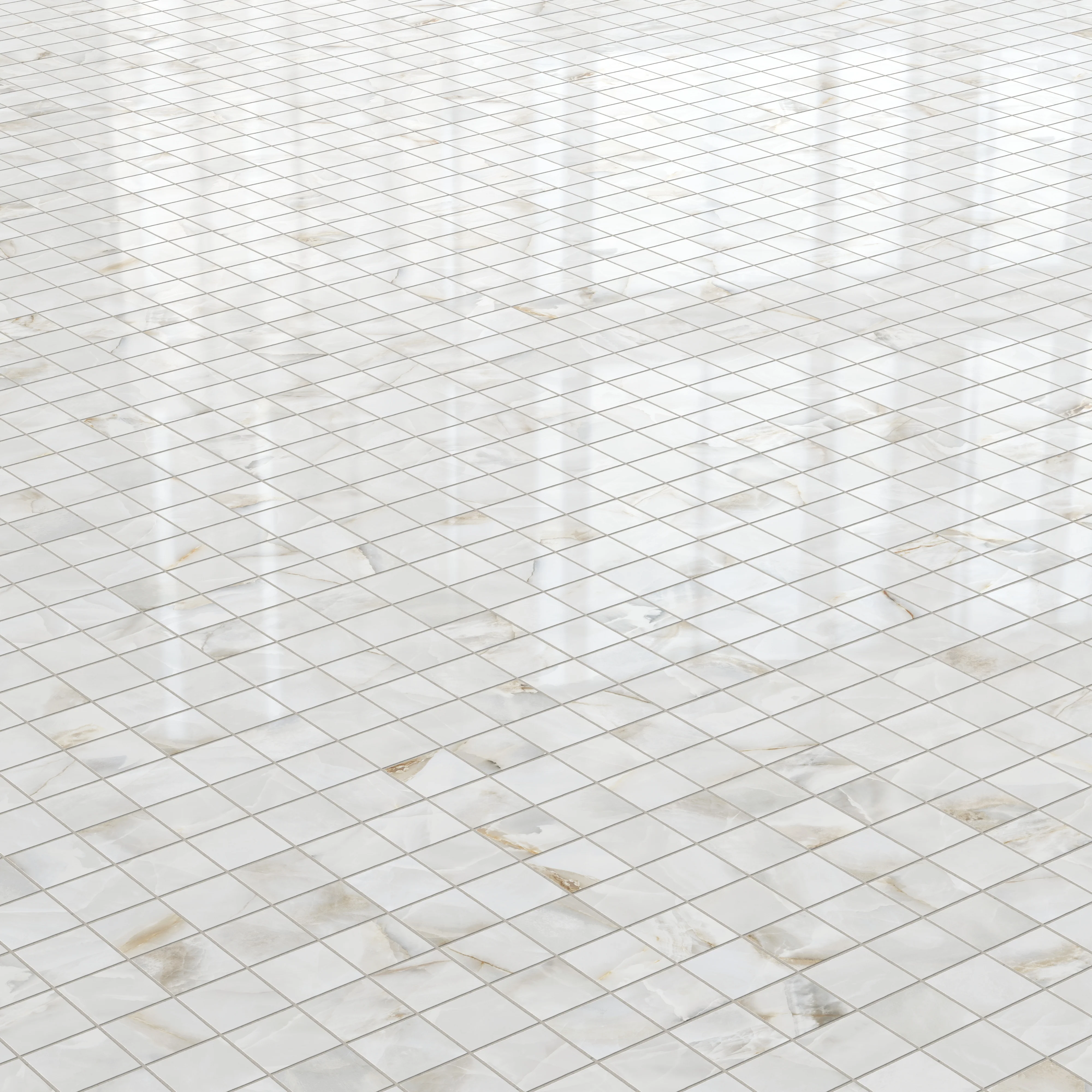 Astrid 2 x 2 Polished Porcelain Mosaic Tile in Pearl - Image 3