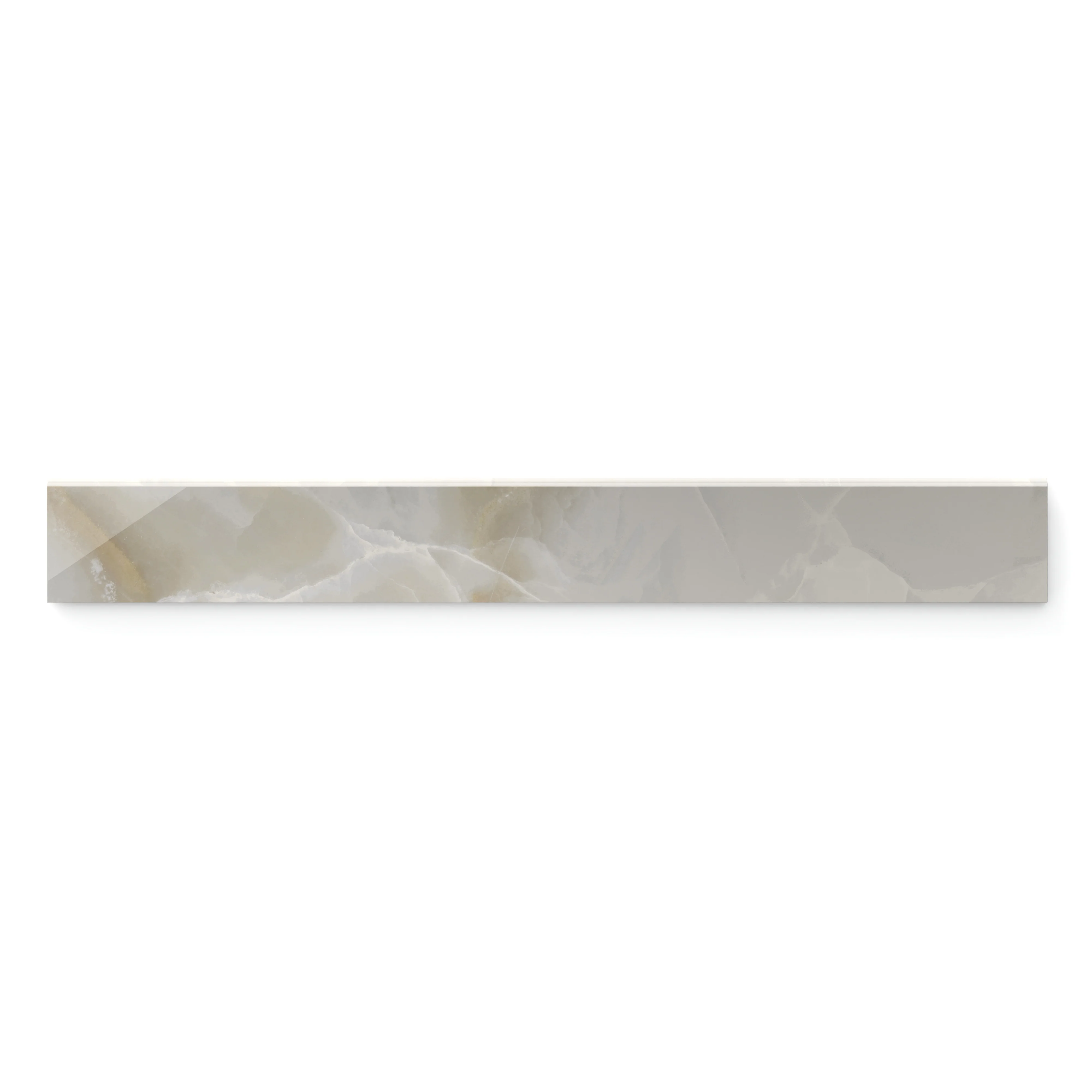 Astrid 3 x 24 Polished Porcelain Bullnose Tile in Oyster