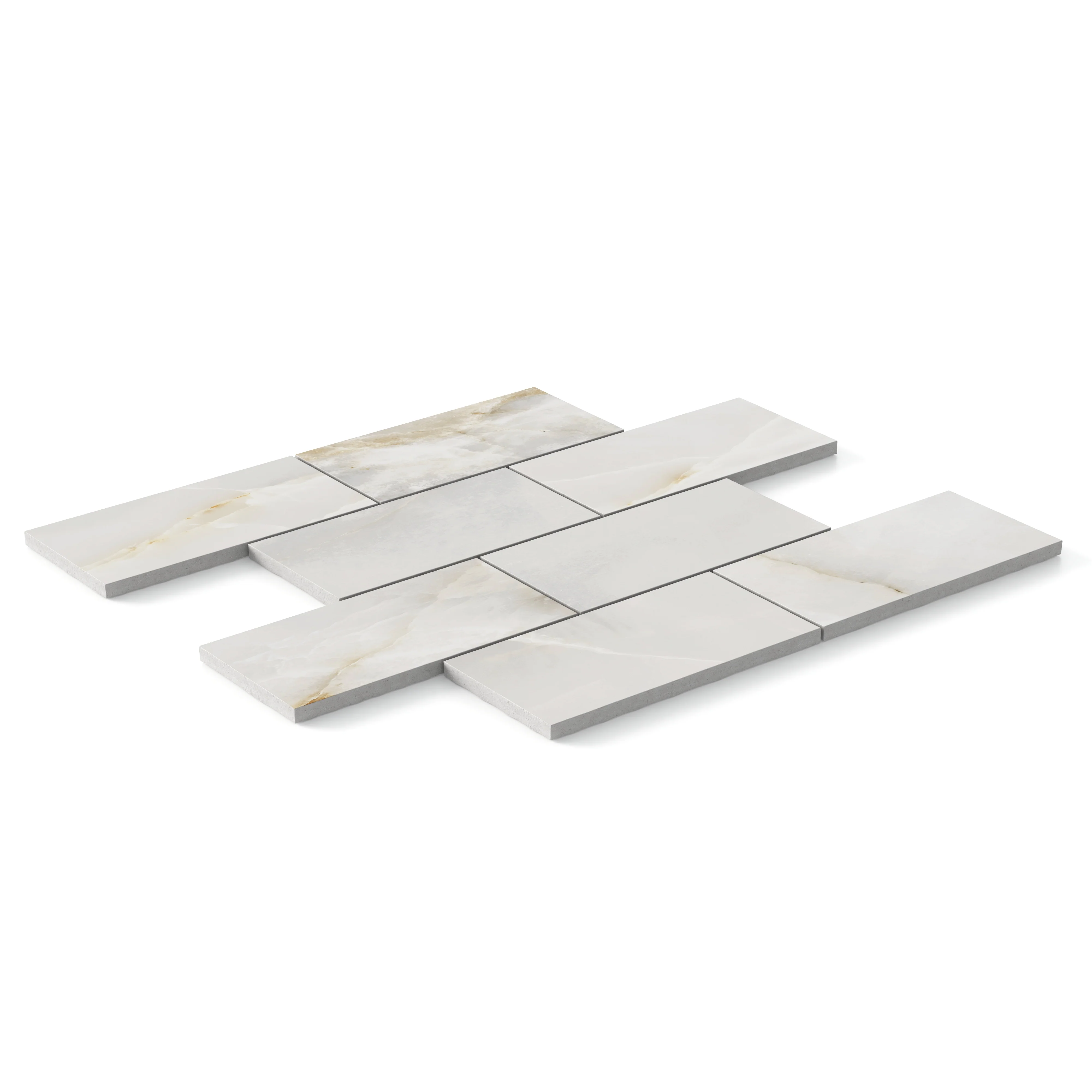 Astrid 3 x 6 Matte Porcelain Mosaic Tile in Pearl - Image 3