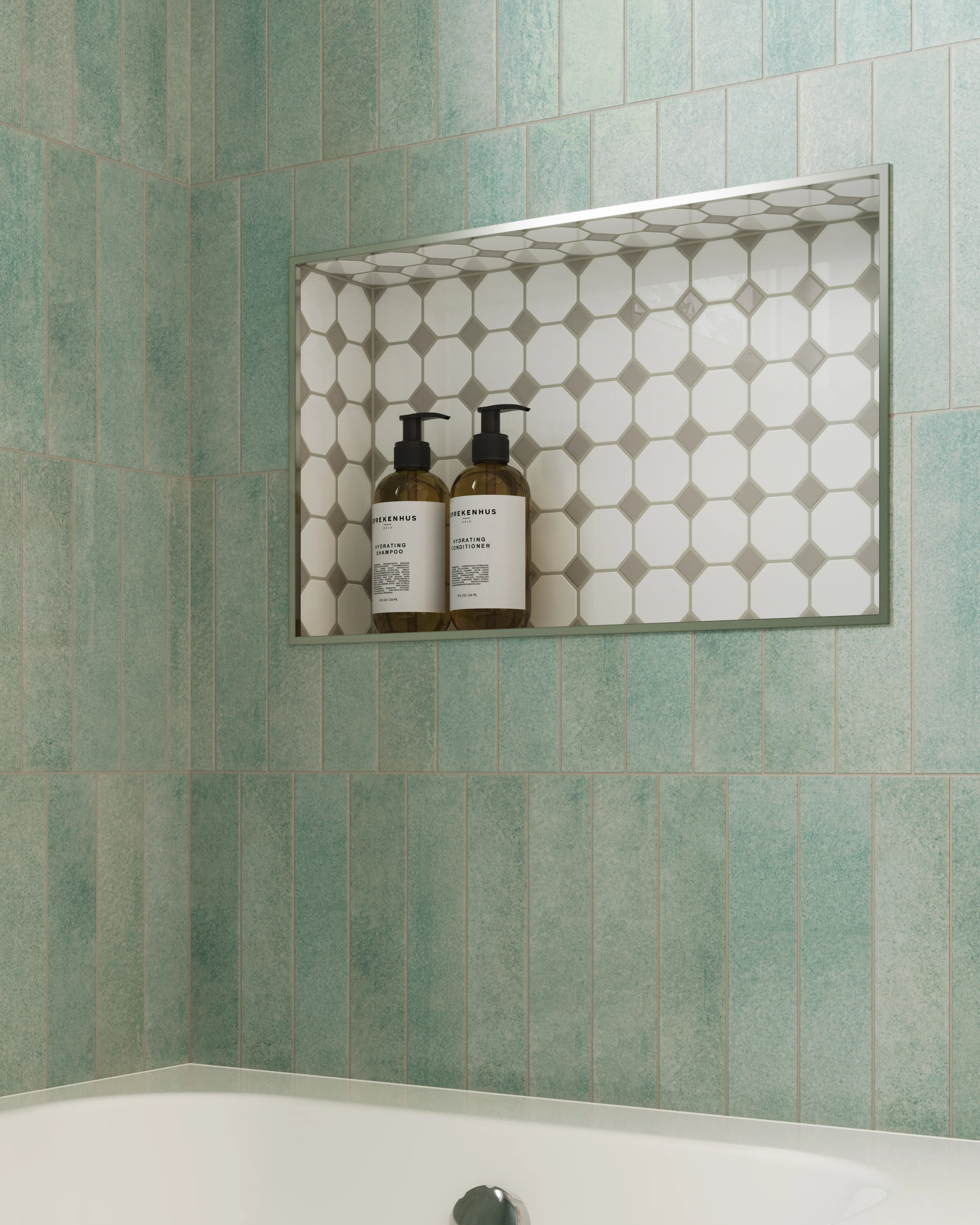 Aurelia 2.5 x 11 Glossy Porcelain Subway Tile in Seafoam - Image 8